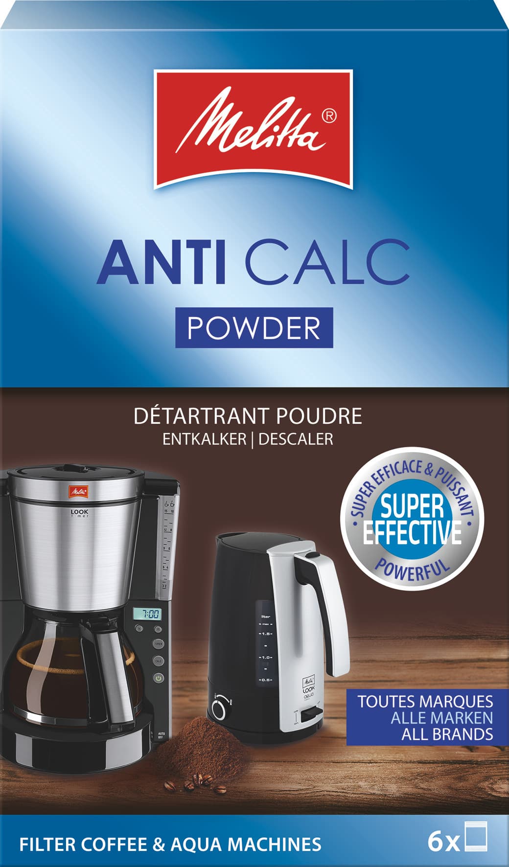 Melitta Anti Calc Kaffebryggare Pulver 6x20 g