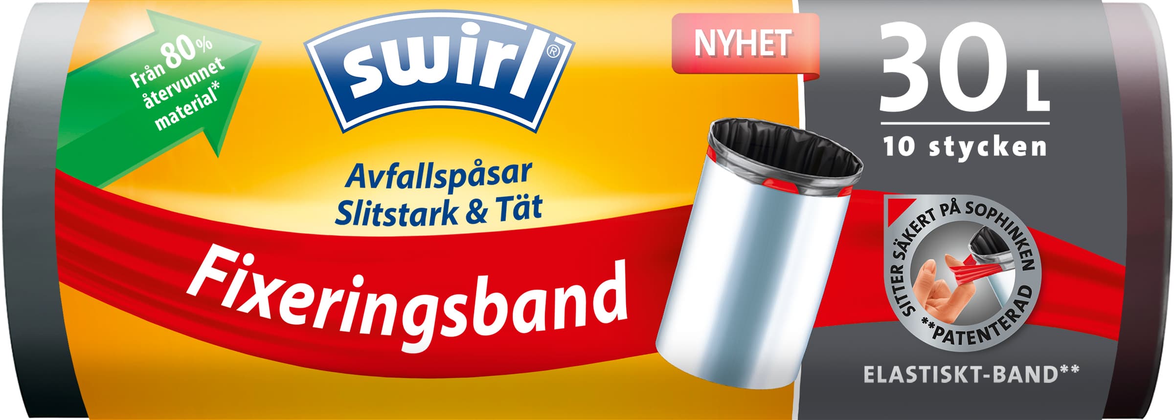 Swirl Avfallspåse Elastiskt Fixband 30 liter