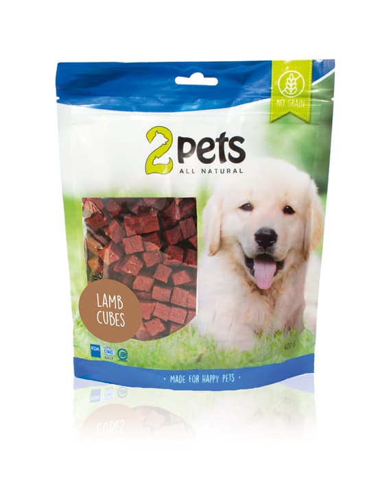2pets Dogsnack Lamb Cubes 400 g
