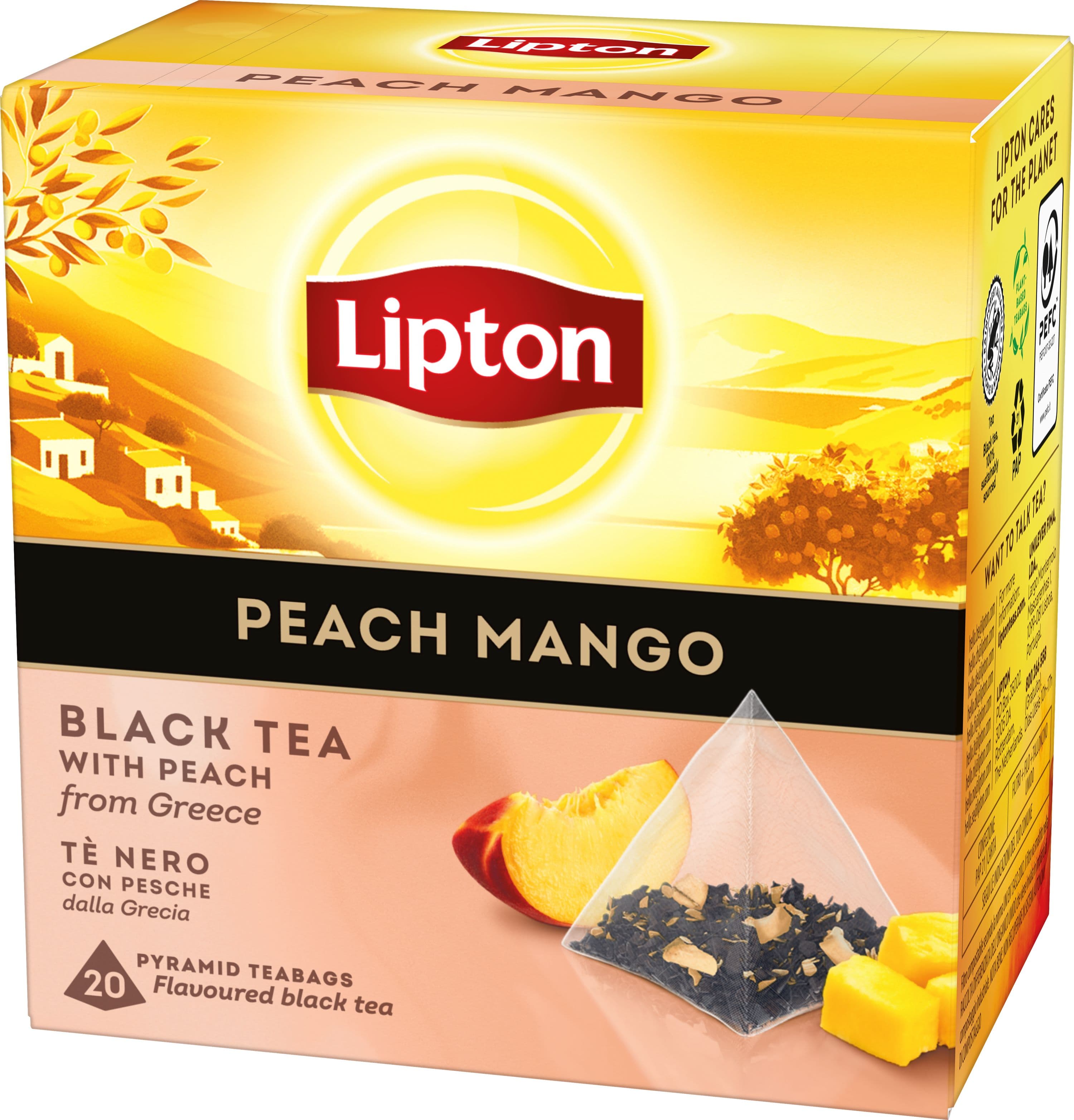 Lipton Svart Te Peach Mango 20 st