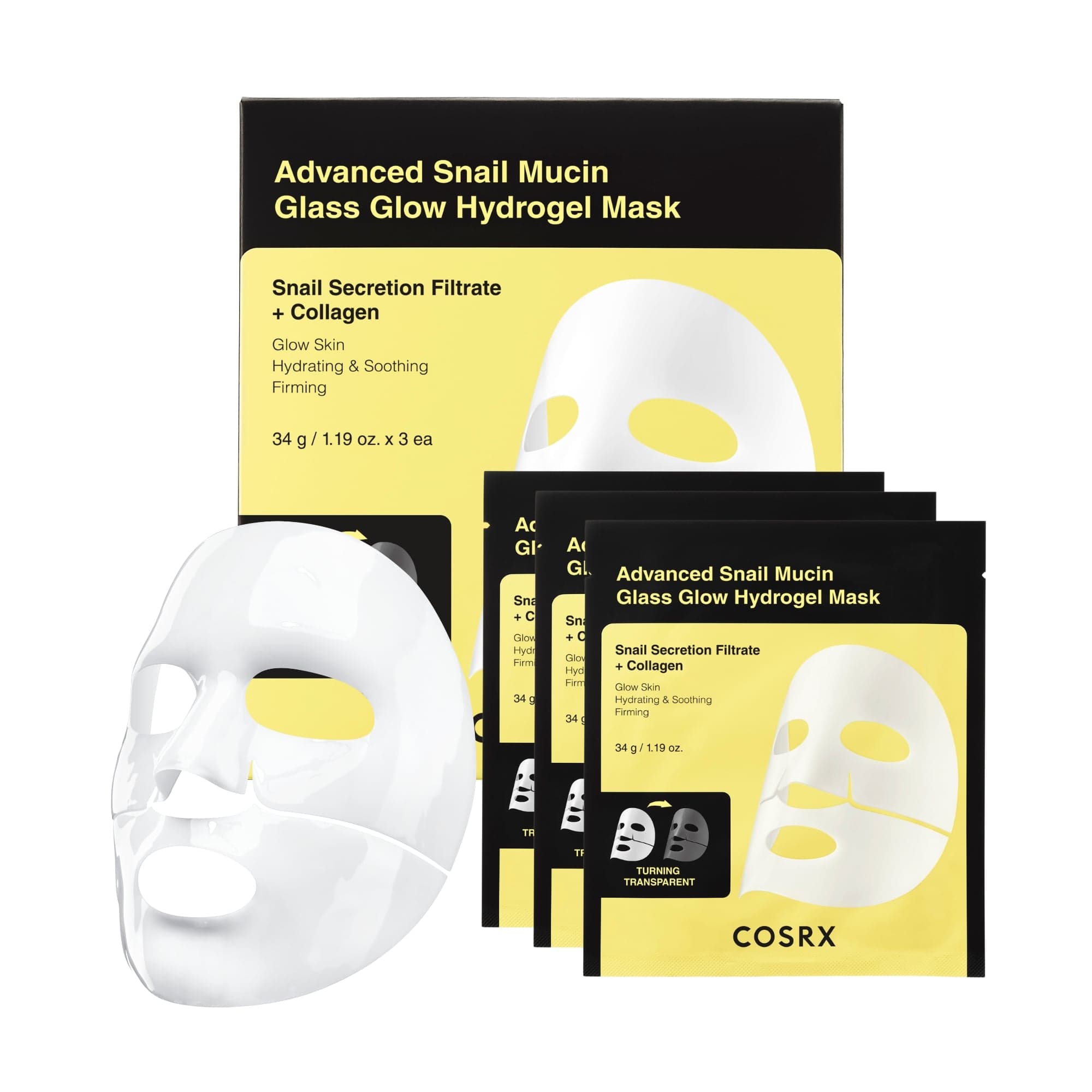 COSRX Advanced Snail Mucin Glass Glow Hydrogel Mask 3 st 3