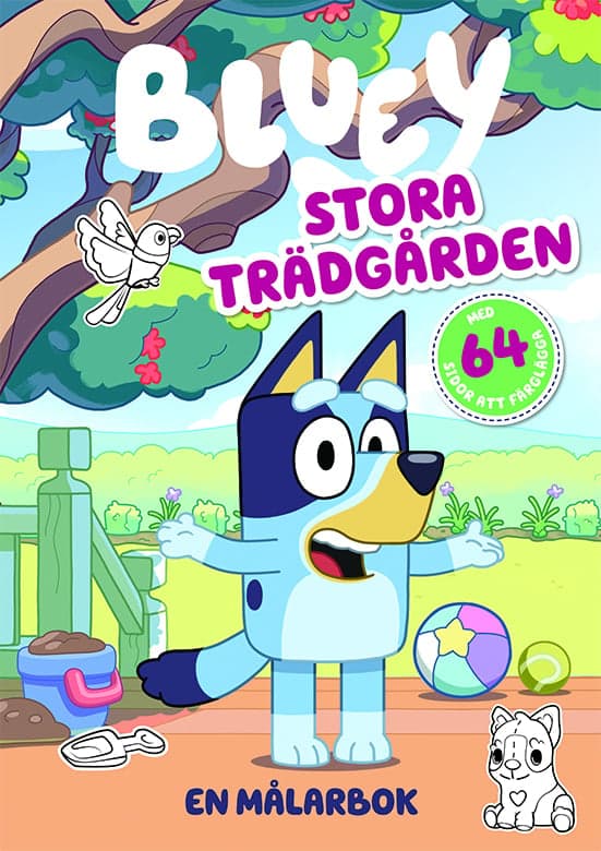 Bluey Stora trädgården Målarbok
