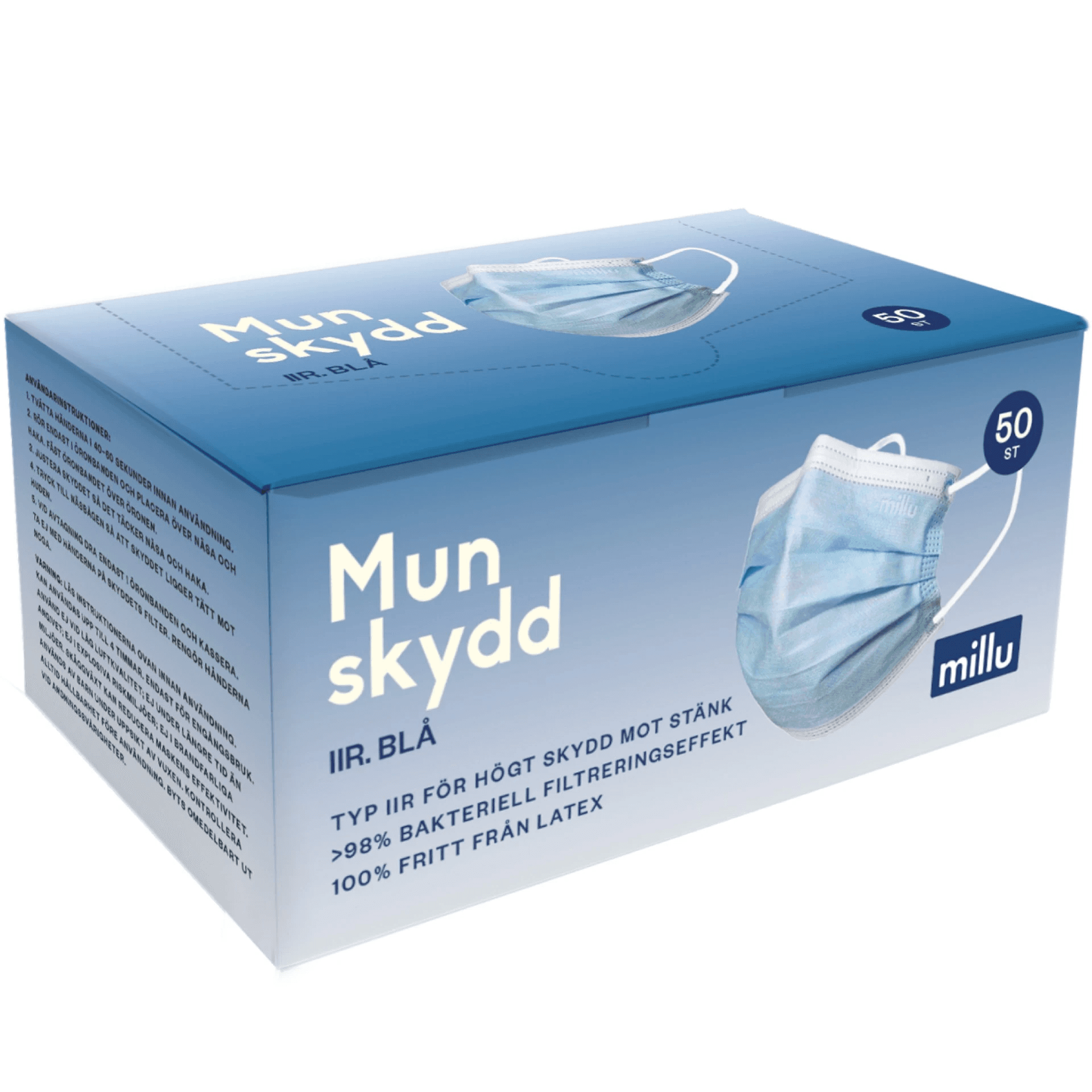 Millu Munskydd IIR Blå 50 st