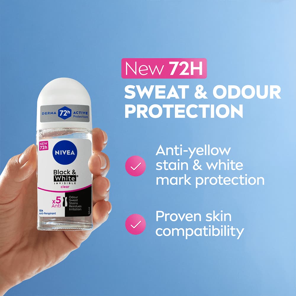NIVEA Antiperspirant Deo Black & White Original Roll On 50 ml 2