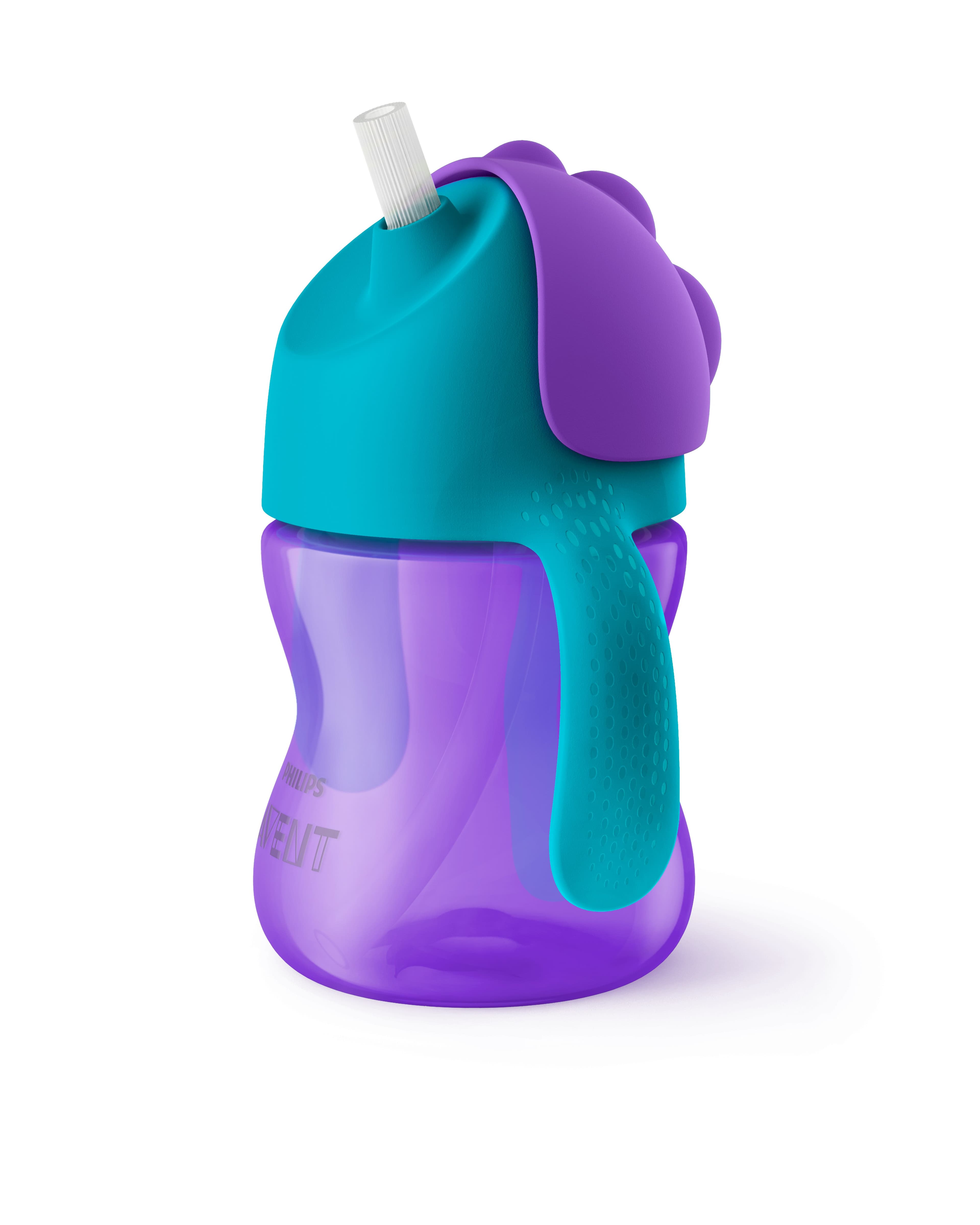 Philips Avent Sugrörsmugg Lila/Turkos 9 m+ 200 ml - produktbild 2