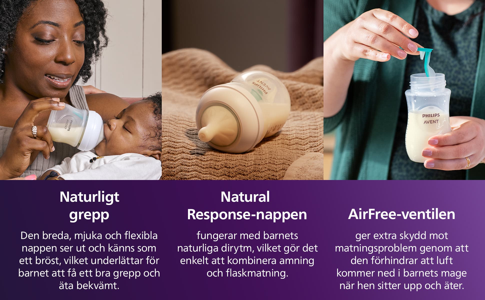 Philips Avent Natural Response Flaska 260 ml + AirFree Vent - produktbild 3