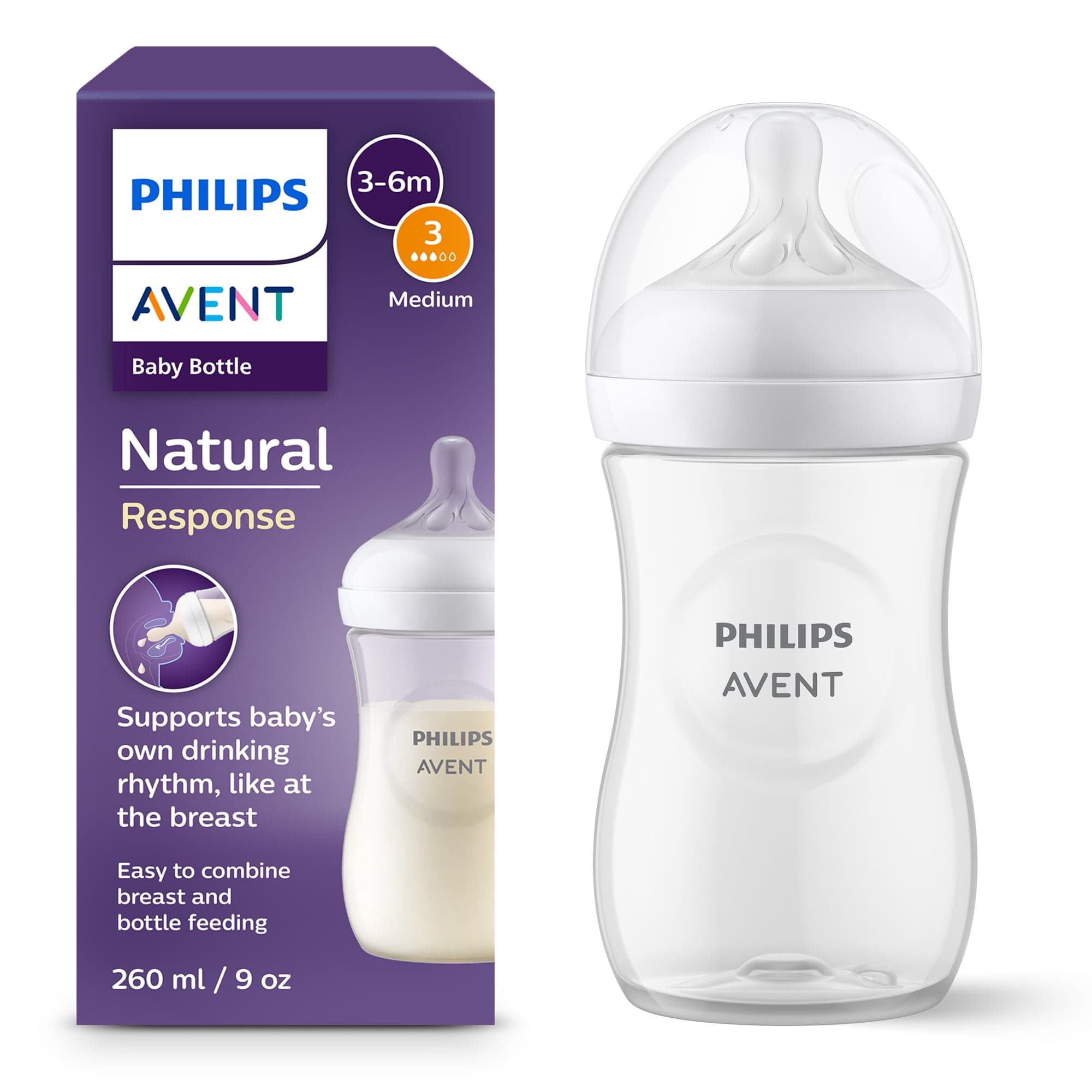 Philips Avent Natural Response Flaska 260 ml - produktbild 2