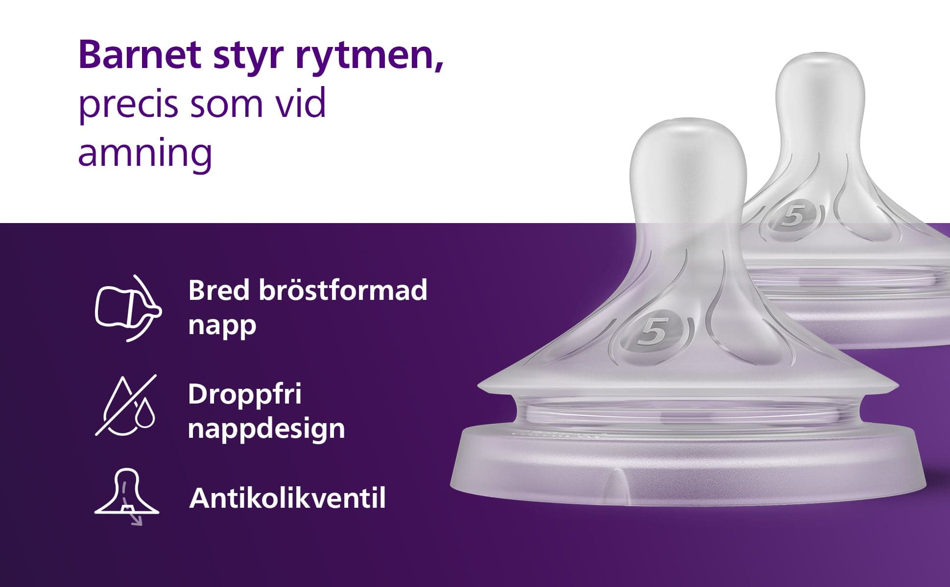 Philips Avent Natural Response Flasknapp (5) 6m+ - produktbild 4