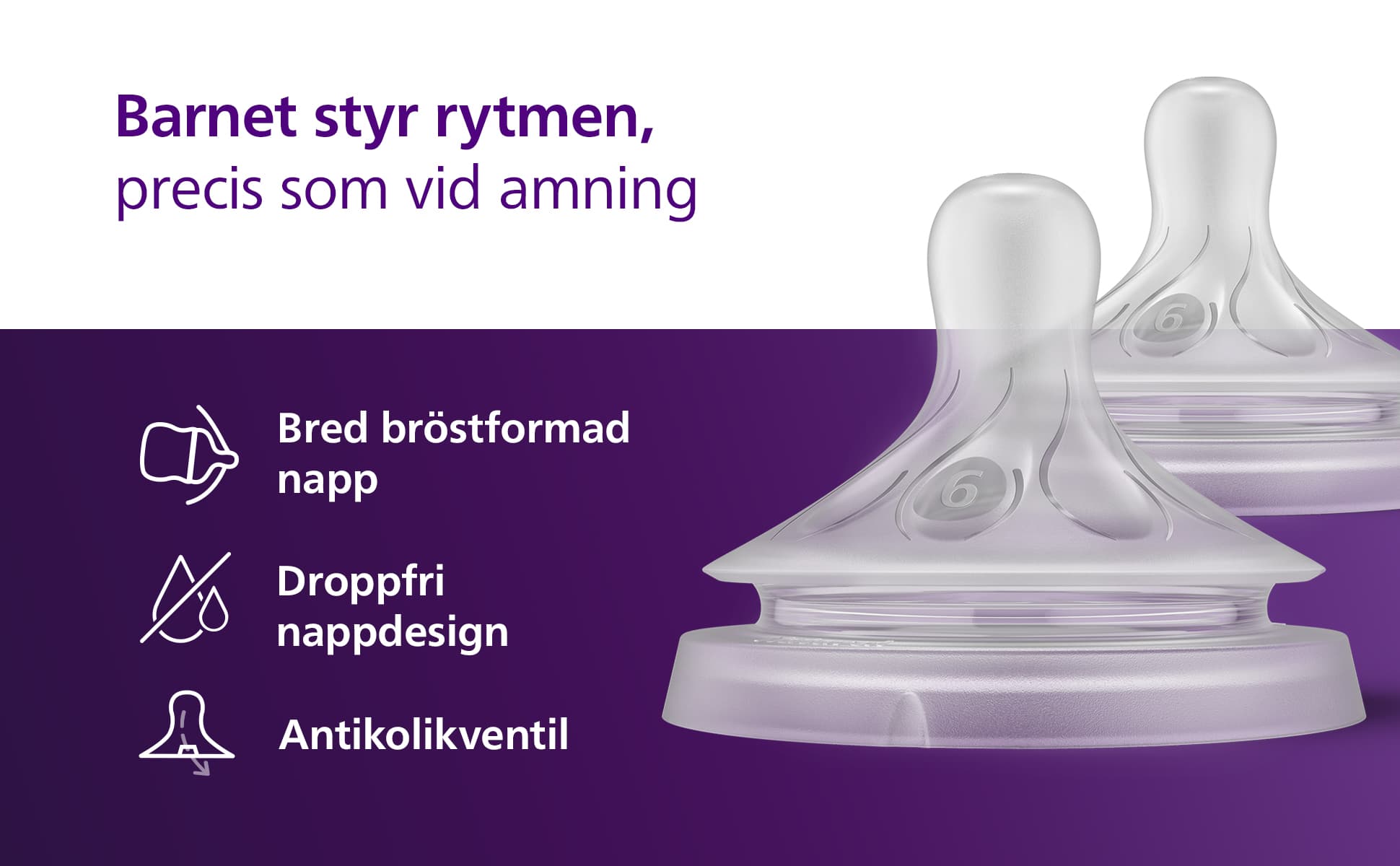 Philips Avent Natural Response Flasknapp (6) 6m+ - produktbild 4