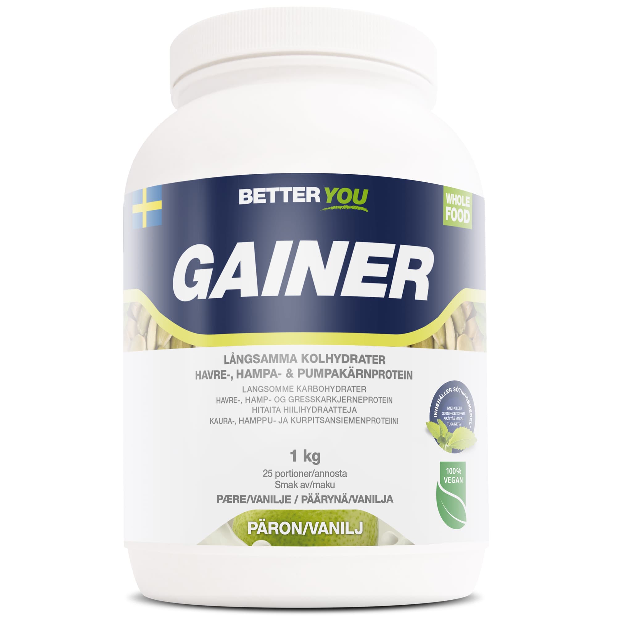 Better You Whole Food Gainer Päron/Vanilj 1 kg
