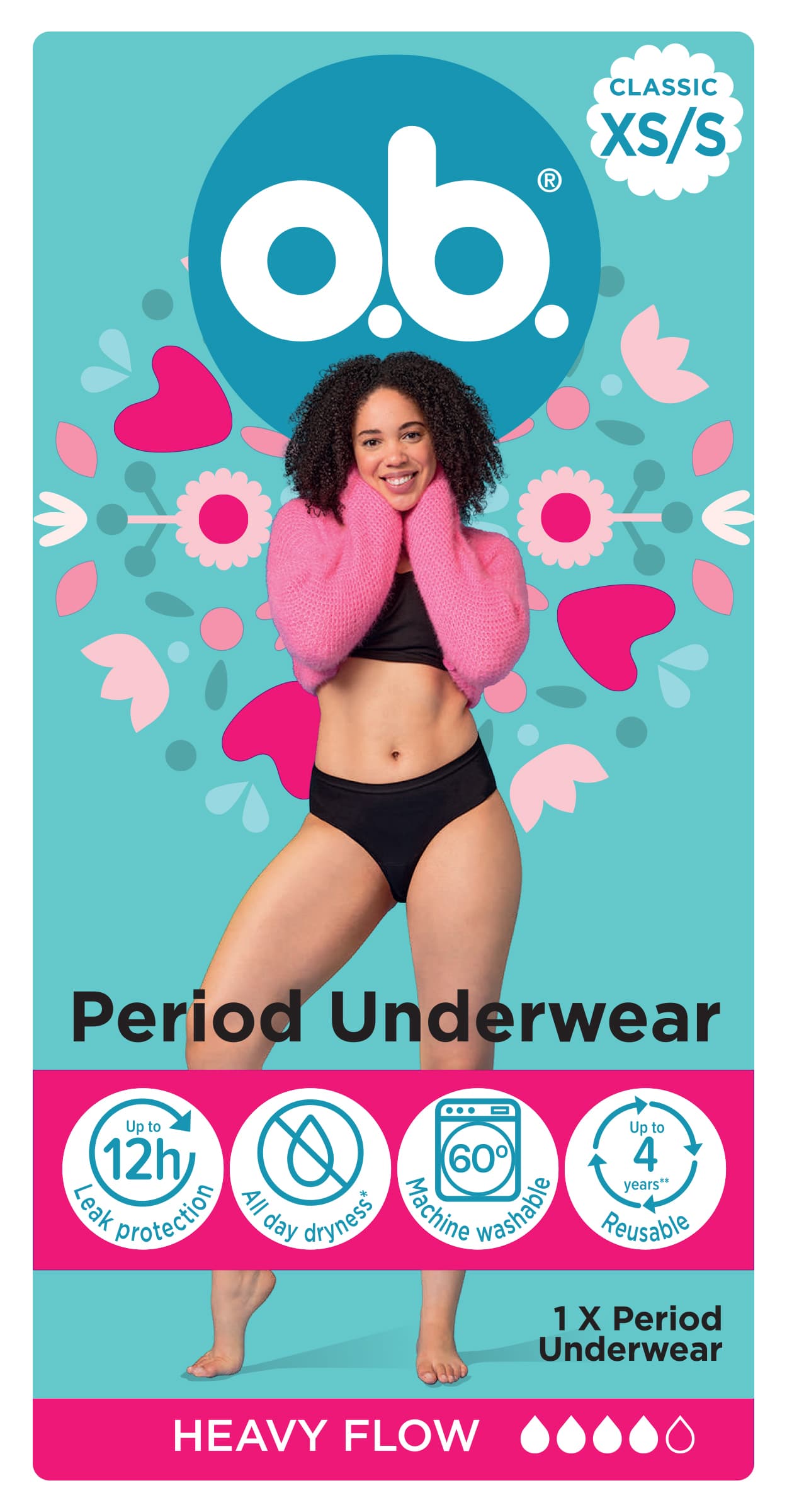 O.b Period Pants XS/S 1-pack