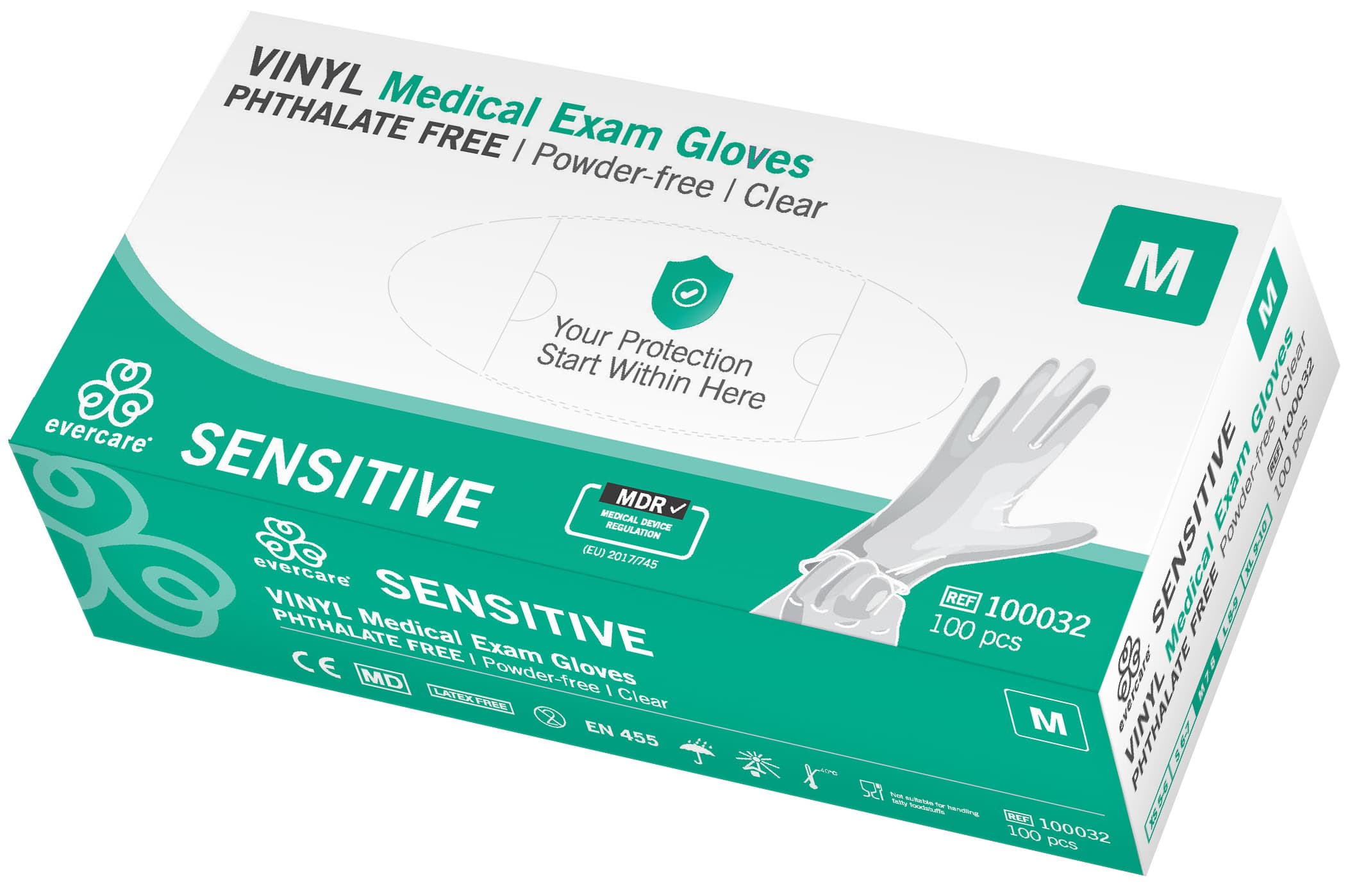 Evercare Vinylhandskar M 100 st