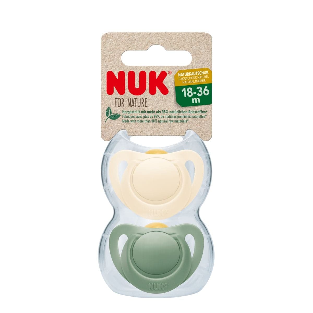 NUK for Nature Latex 18-36 mån Green/Cream 2 st - produktbild 2