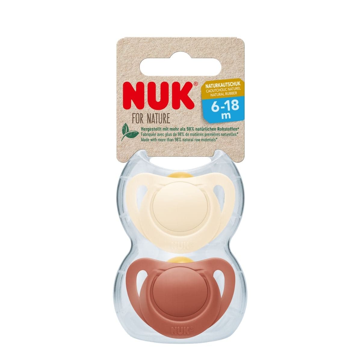 NUK for Nature Latex 6-18 mån Red/Cream 2 st - produktbild 2