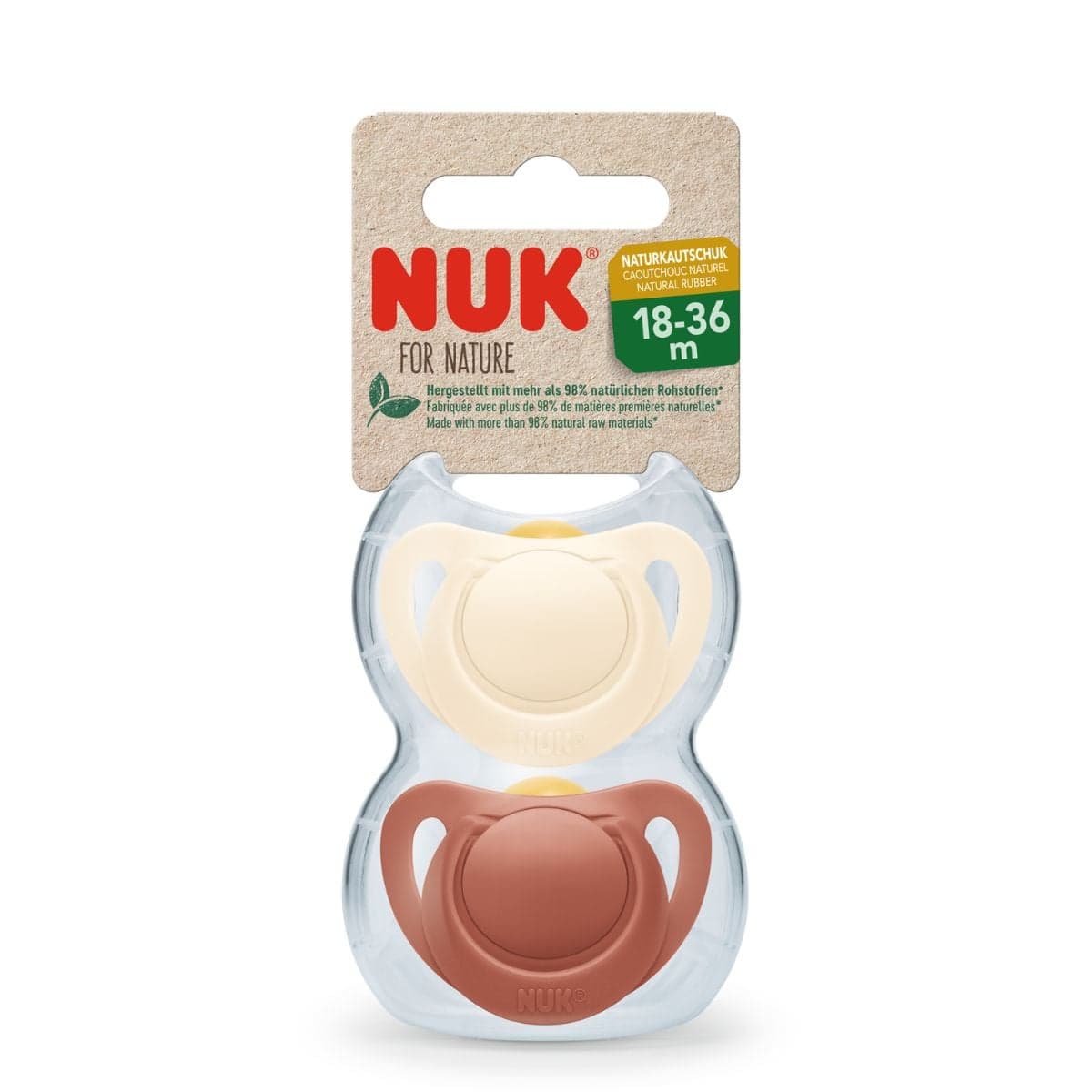 NUK for Nature Latex 18-36 mån Red/Cream 2 st - produktbild 2