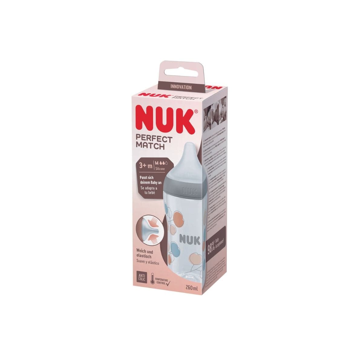 NUK Perfect Match Nappflaska 260 ml Twig - produktbild 3