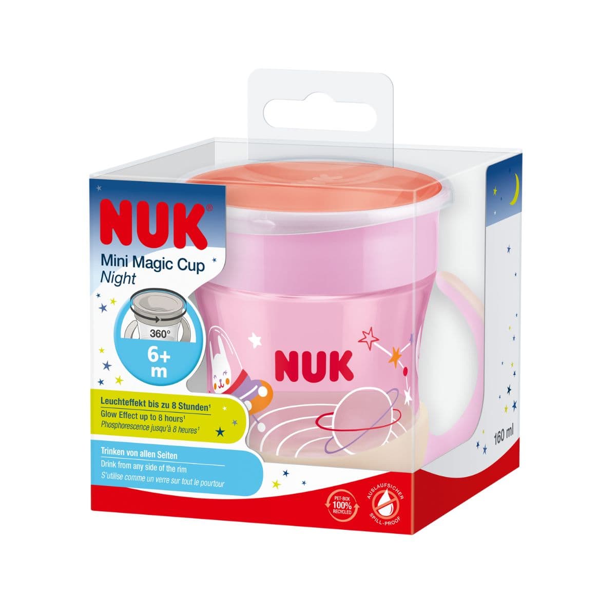 NUK Evolution Mini Magic Cup 160 ml Night Pink - produktbild 2