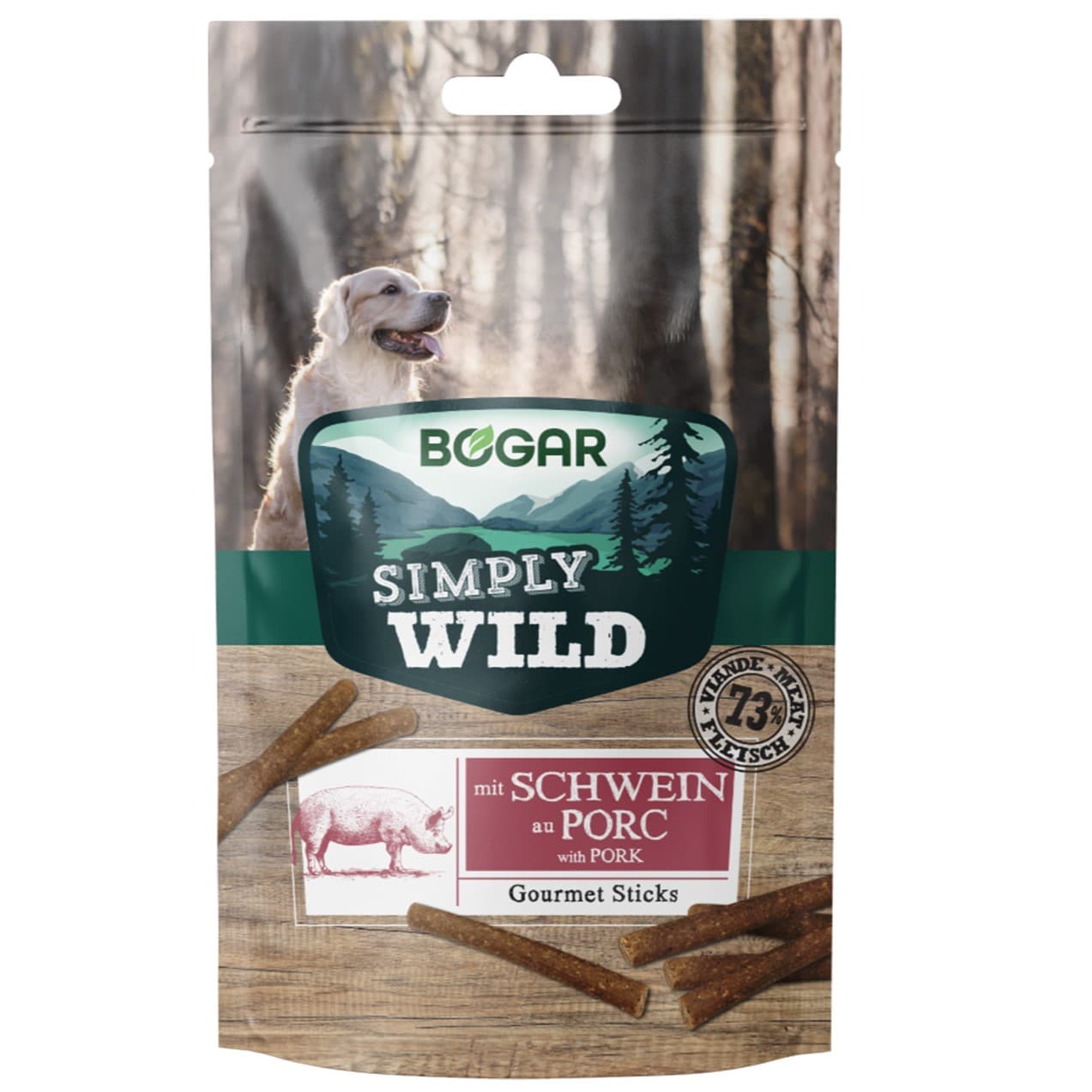 Bogar Simply Wild Sticks Pork Dog 10 st