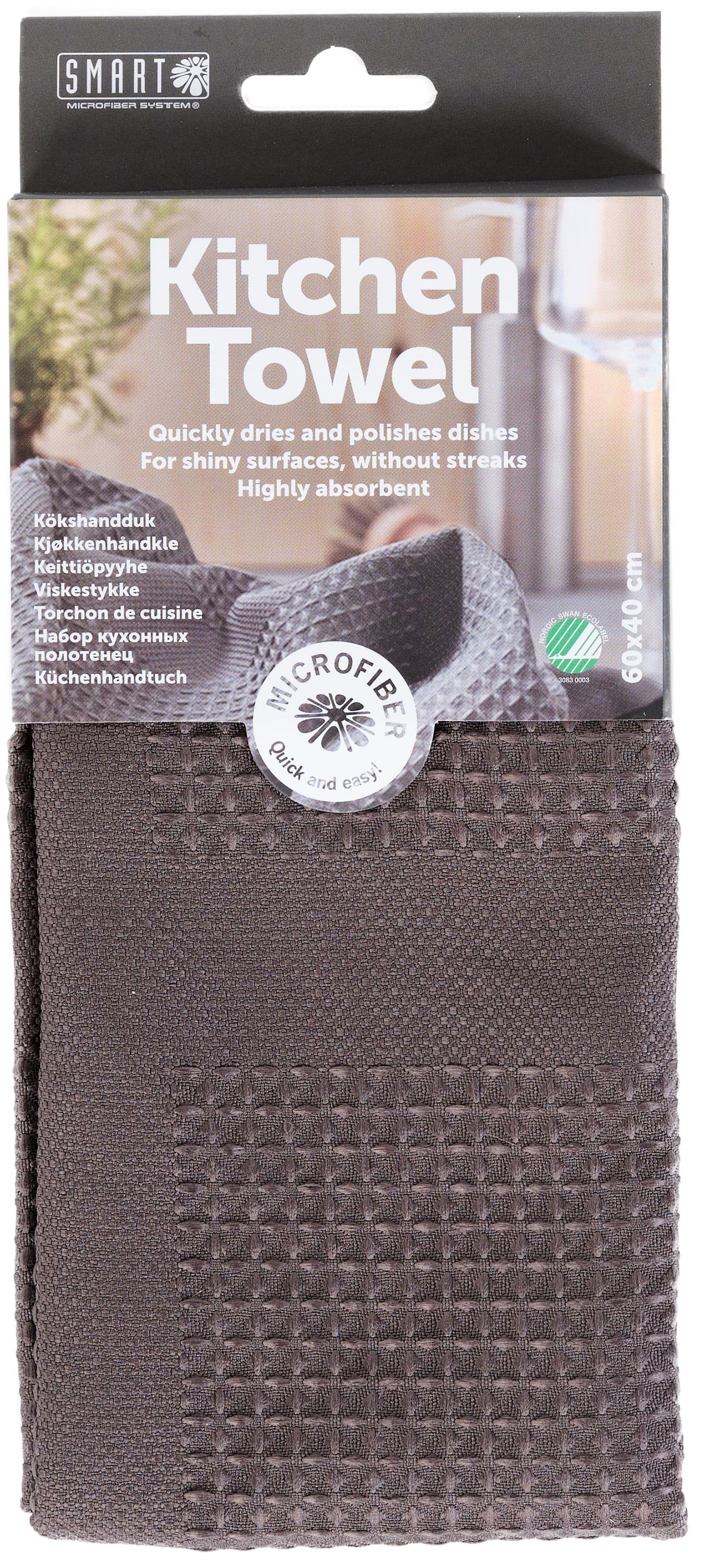 Smart Microfiber Kökshanduk Mörkgrå 40 x 60 cm