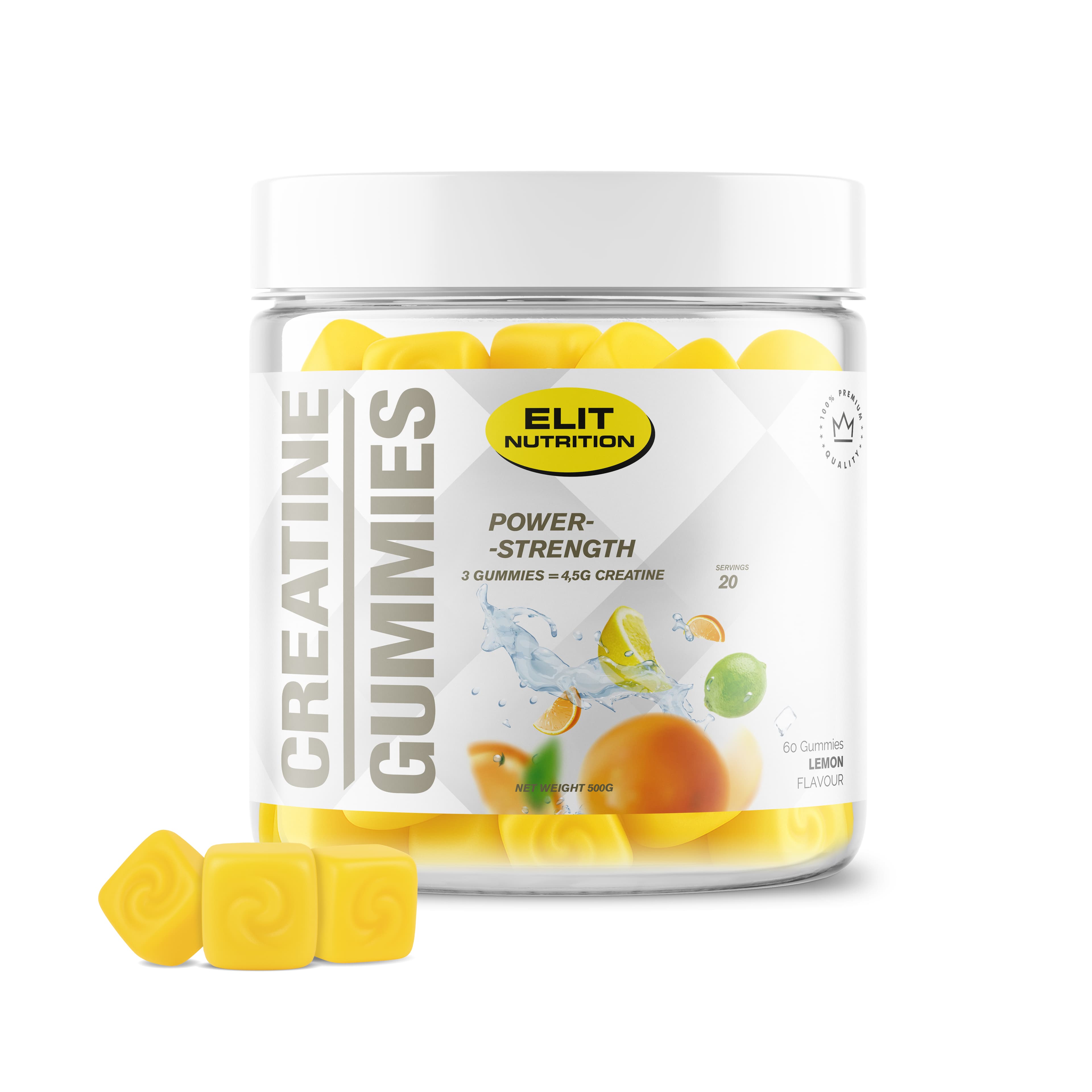 Elit Nutrition Creatine Gummies 4500 mg Lemon 60 gummies