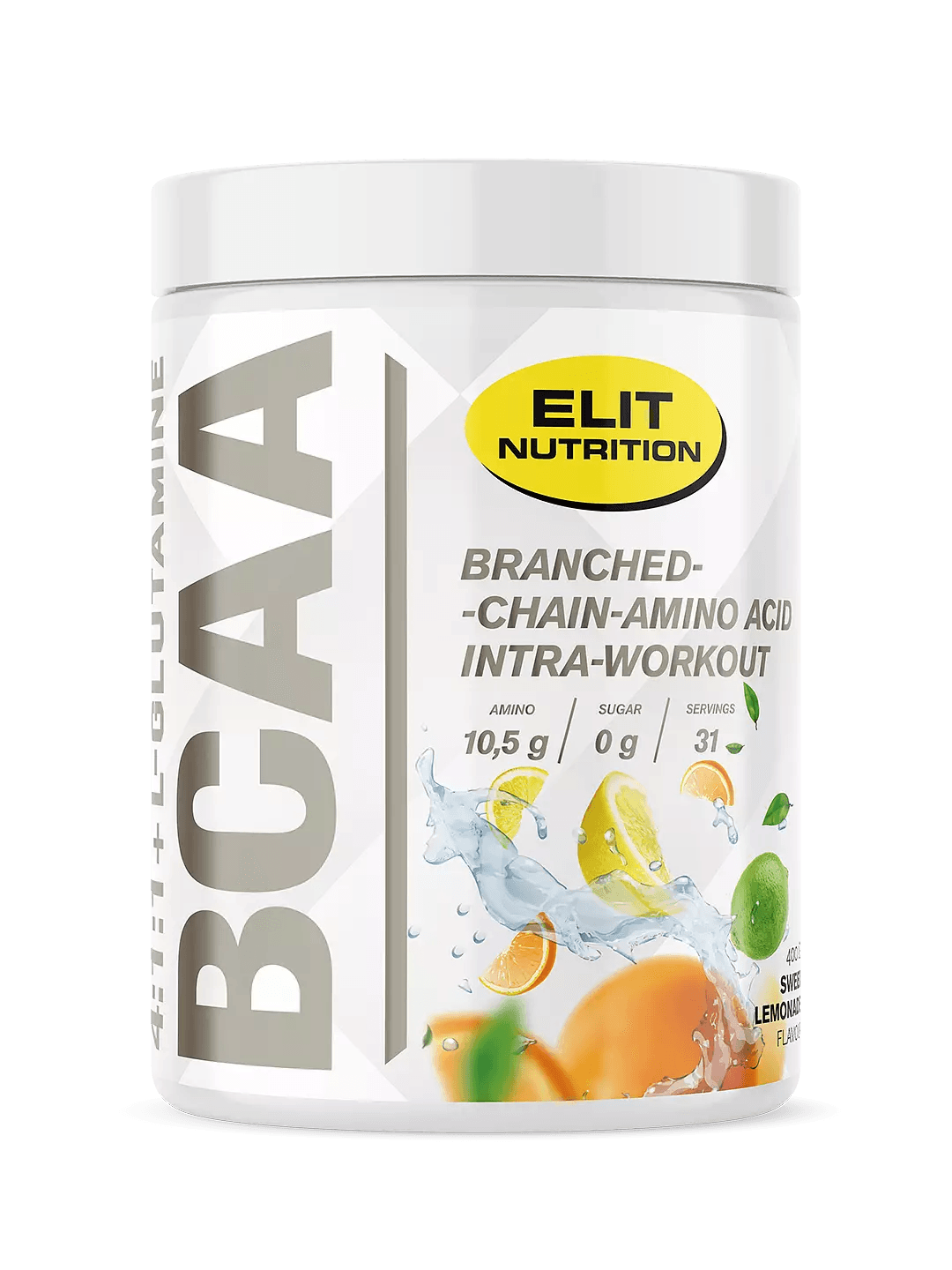 Elit Nutrition BCAA 4:1:1 + L-glutamine med Elektrolyter Lemonade 400 g