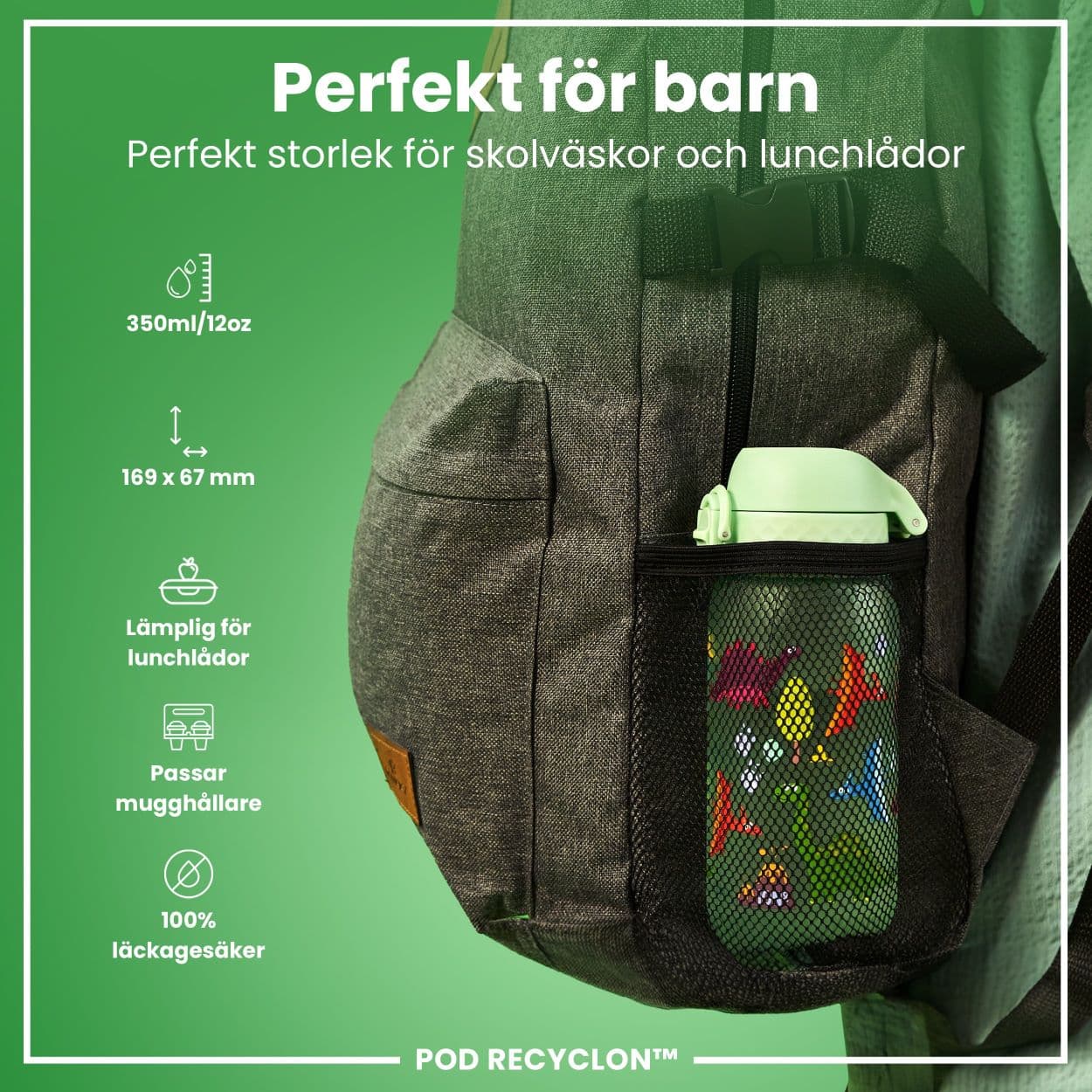 ION8 Vattenflaska För Barn Dinosaurier 350 ml 2