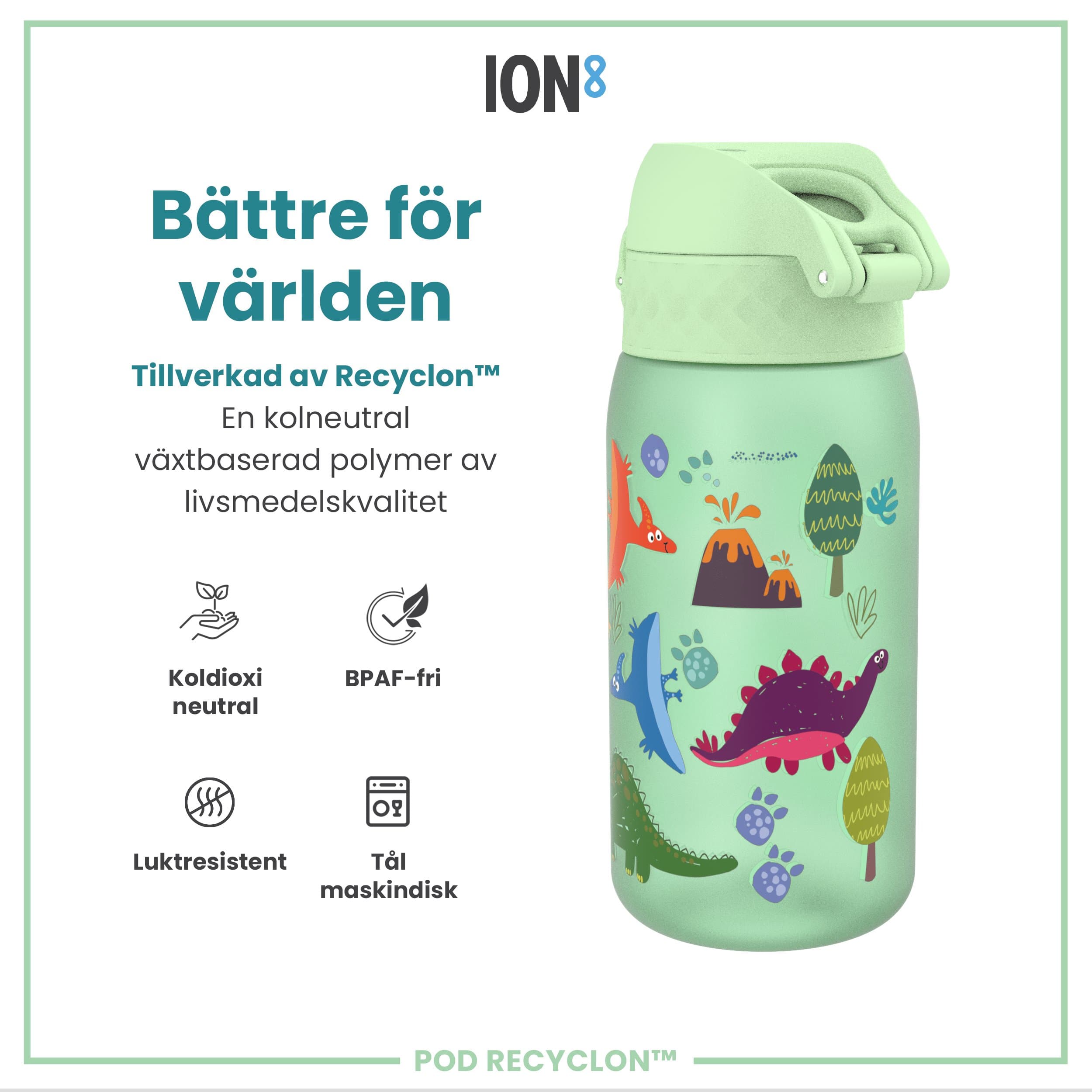 ION8 Vattenflaska För Barn Dinosaurier 350 ml 5