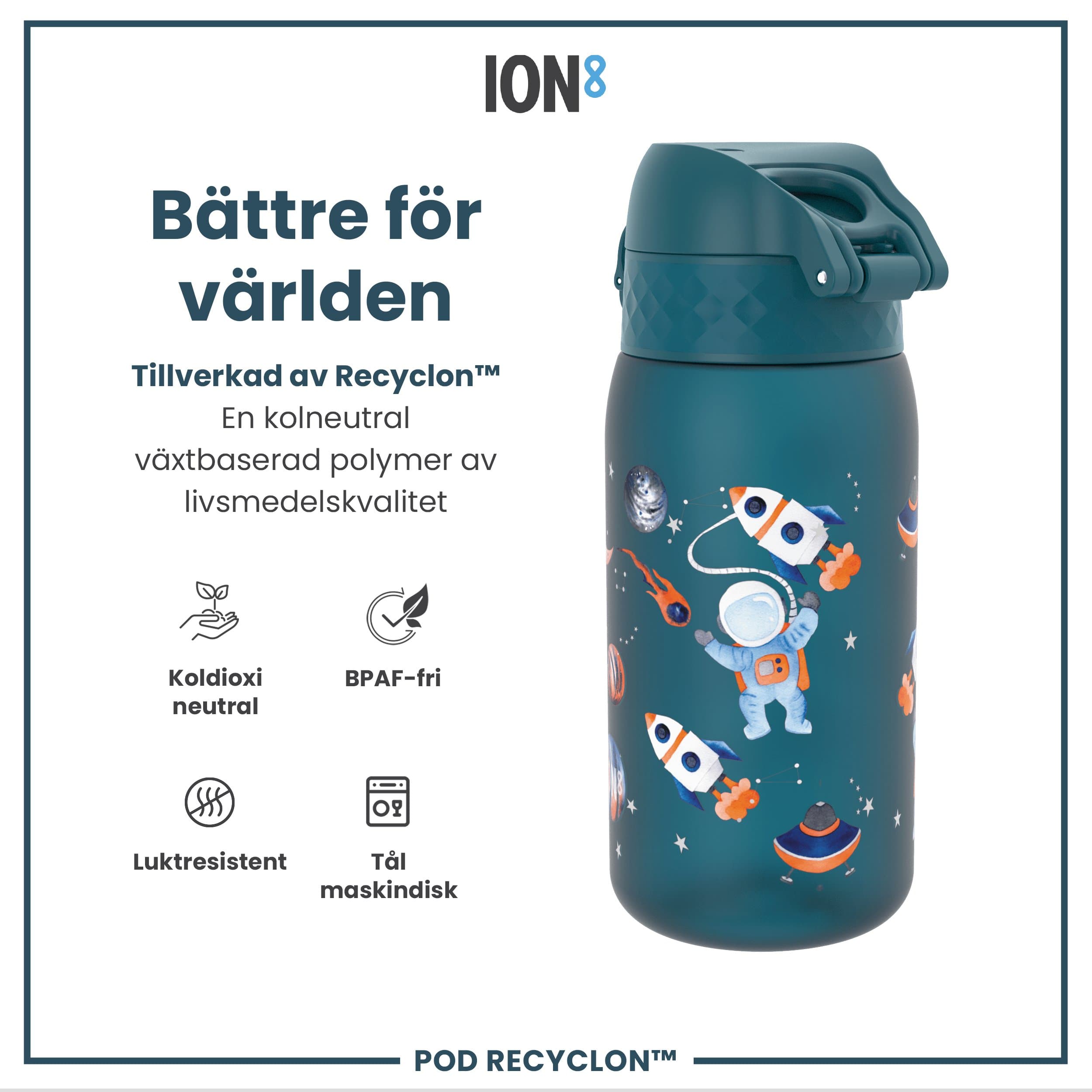 ION8 Vattenflaska För Barn Rymdresa 350 ml 5