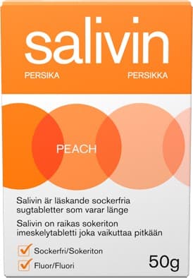 Salivin Sugtabletter vid Muntorrhet Peach 50 g
