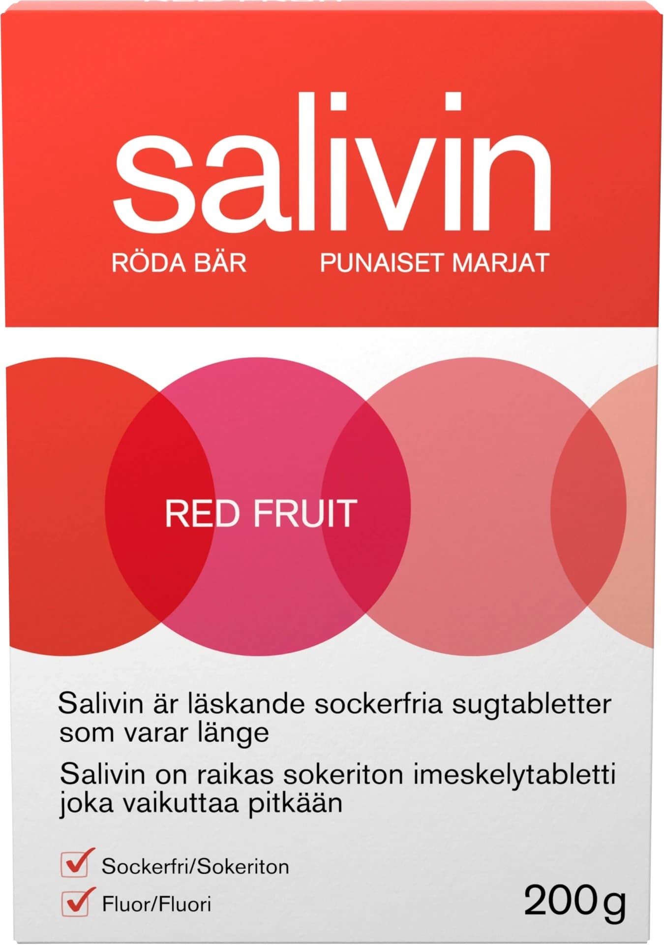 Salivin Sugtabletter vid Muntorrhet Red Fruit 200 g