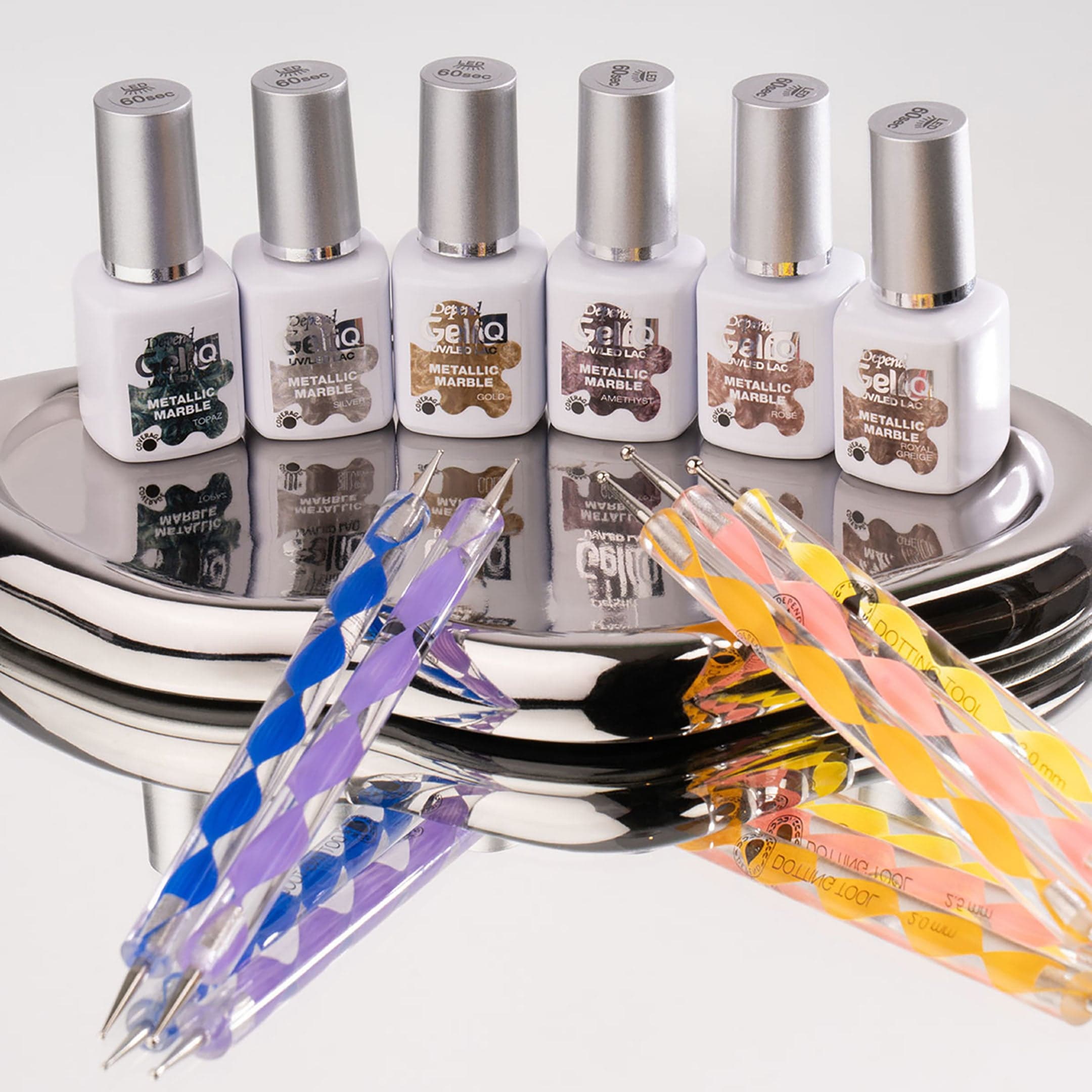 Depend Gel IQ Effects Metallic Marble Royal Greige 5 ml - produktbild 4