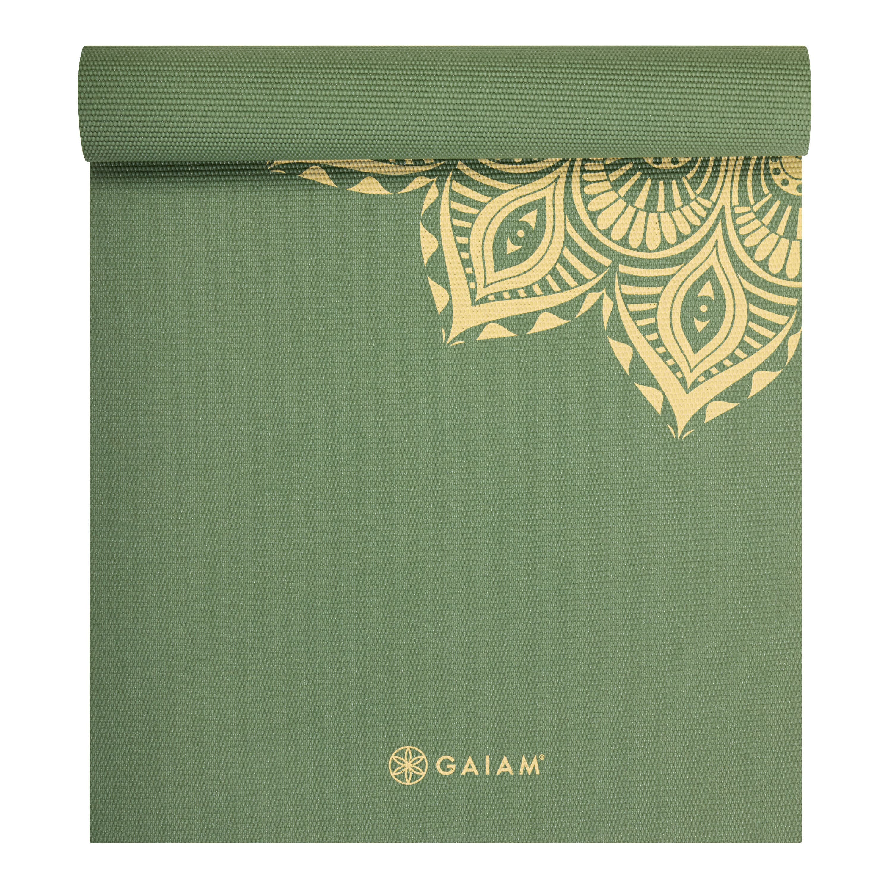Gaiam Olive Haze Mandala Yoga Mat Printed 6 mm