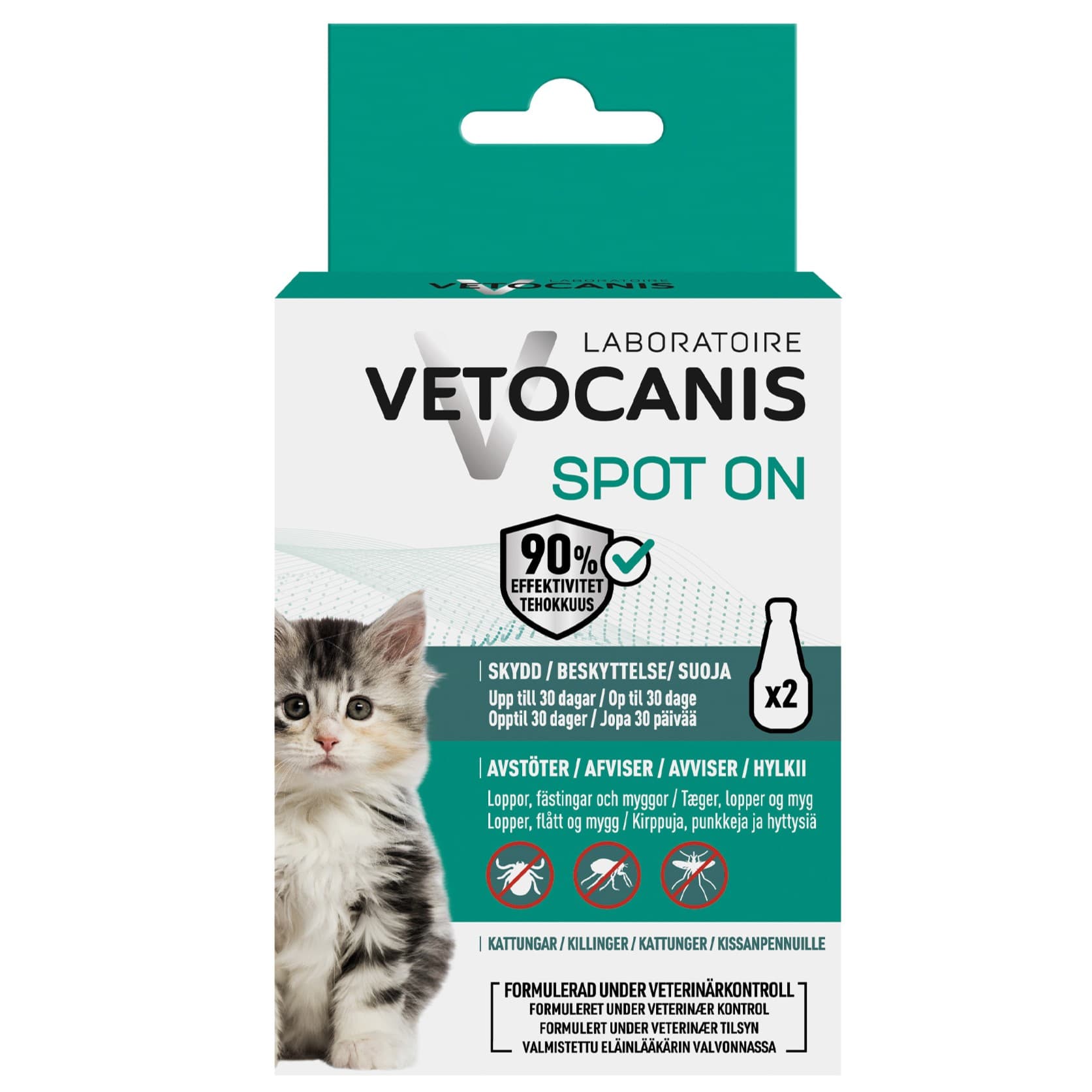 Vetocanis Anti-parasit Spot on Kattunge 2 x 0,6 ml