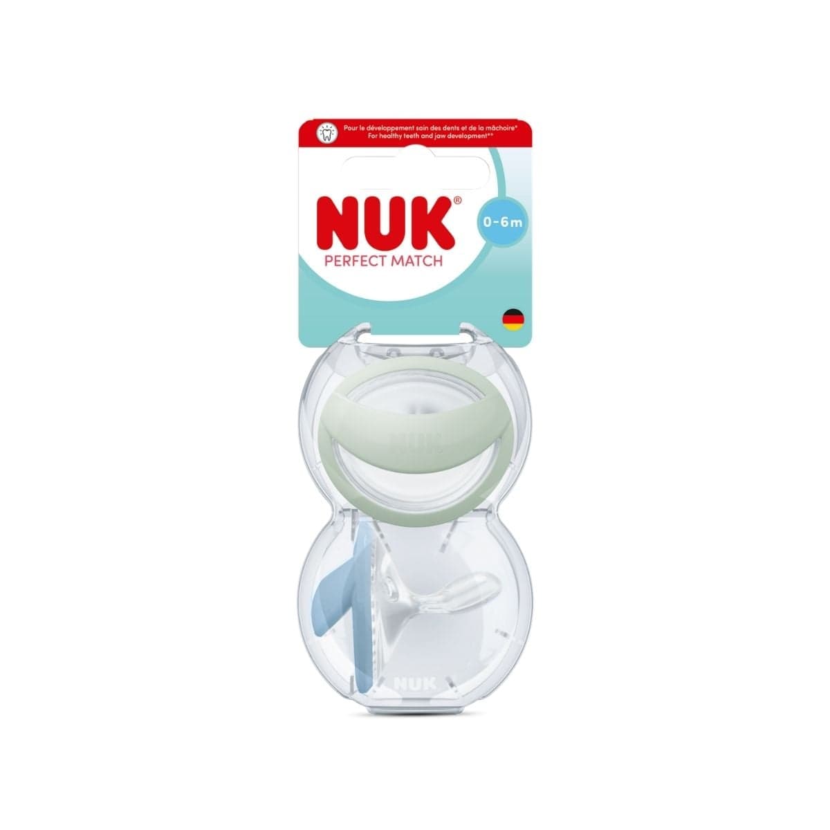 NUK Perfect Match Silicone 0-6M Green/Blue 2-pack - produktbild 3