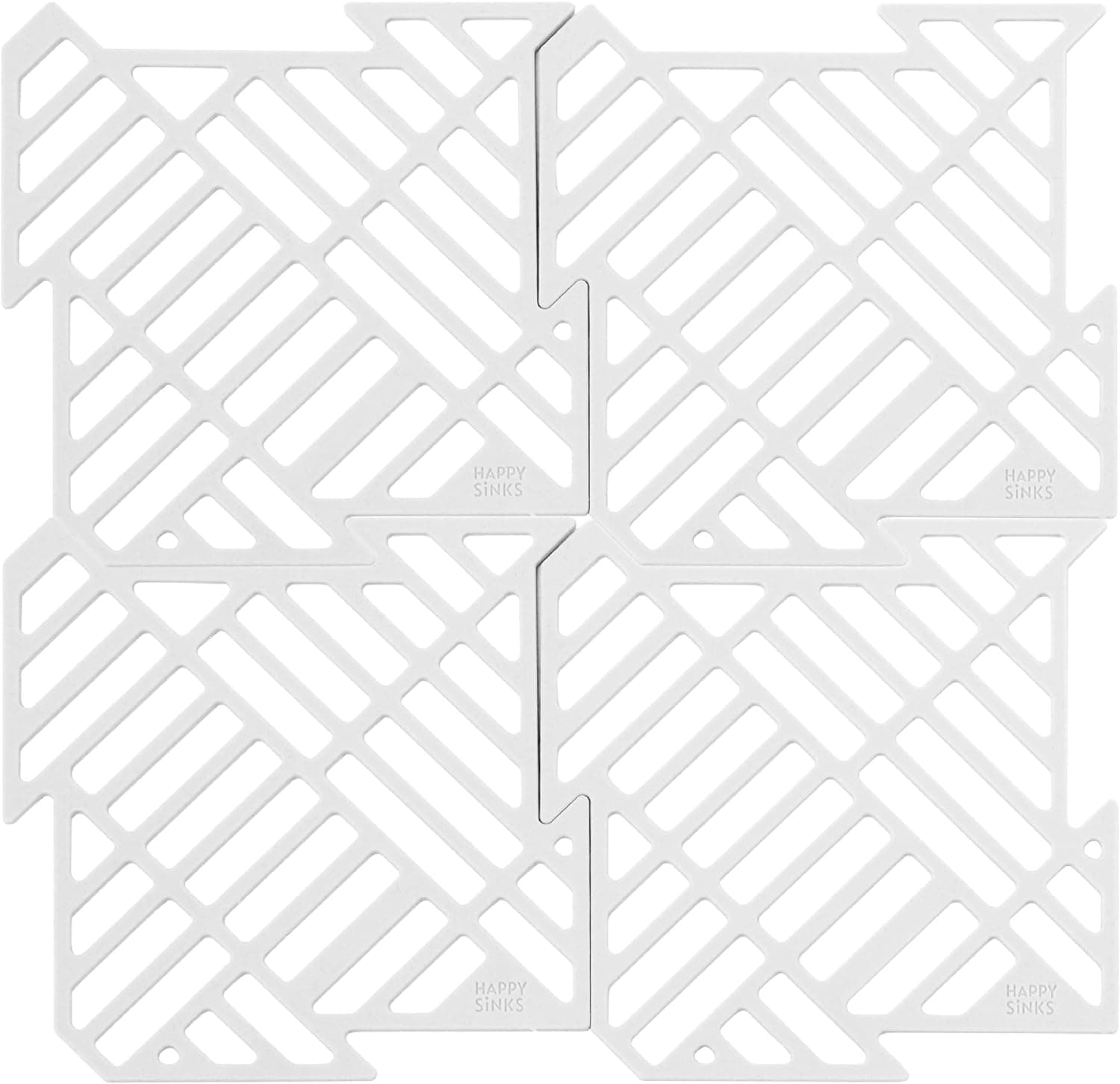 Happy Sinks Sink Mat Set Natural White 4 st