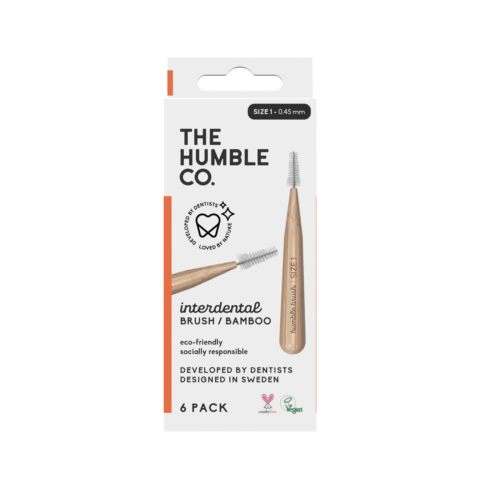 Humble Bambu Mellanrumsborste Orange 0,45 mm 6 st