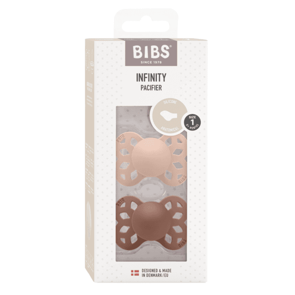 BIBS Infinity Silicone Anatomical Size 1 Blush/Woodchuck 2-pack - produktbild 2