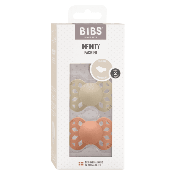 BIBS Infinity Silicone Anatomical Size 2 Vanilla/Peach 2-pack - produktbild 2