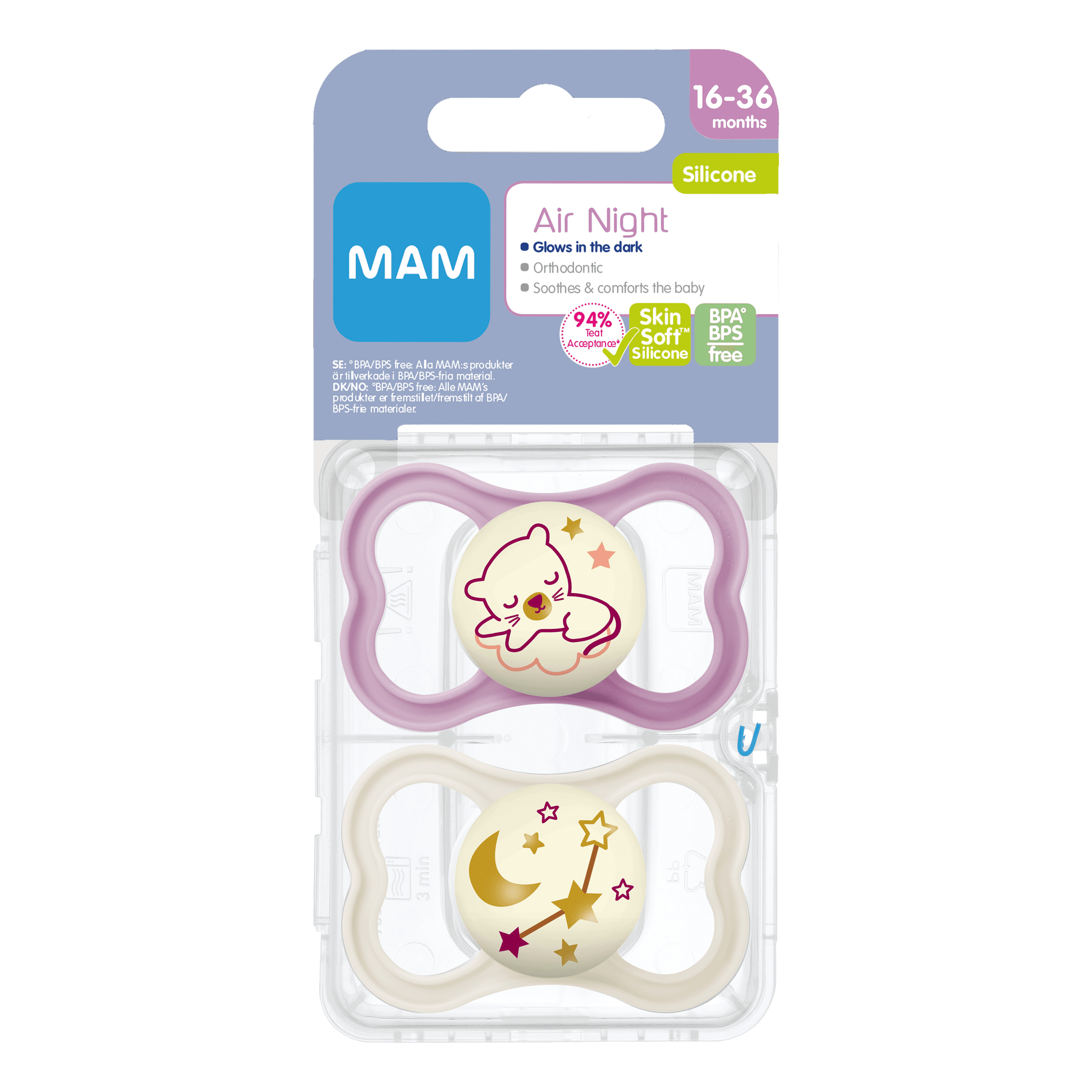 MAM Air Night Pink 16-36m 2-pack - produktbild 2
