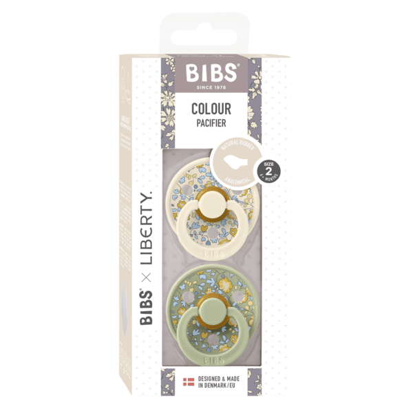 BIBS x Liberty Colour Eloise Latex Size 2 Anatomical Sage Mix 2-pack 2