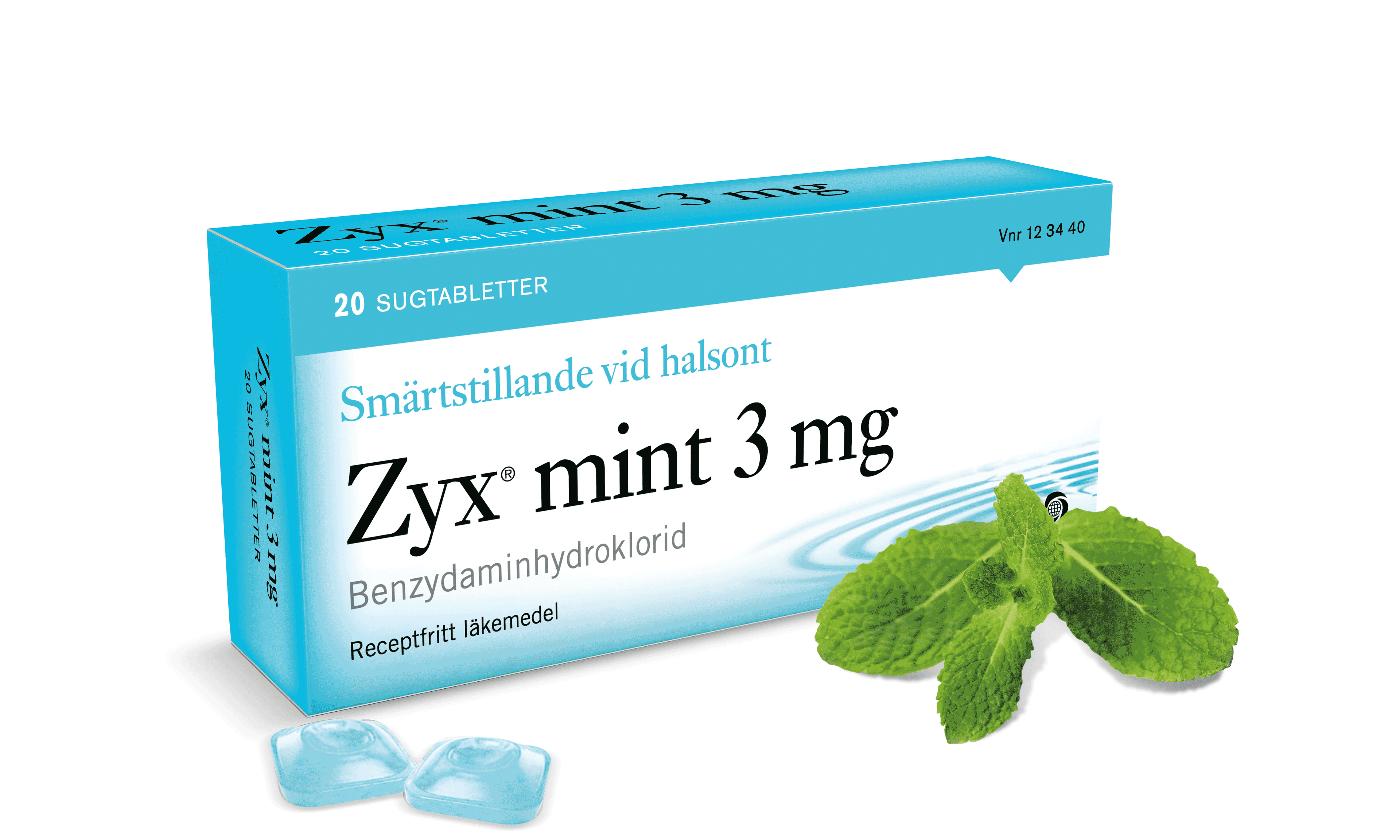 Zyx Mint Sugtablett 3 mg 20 st 2