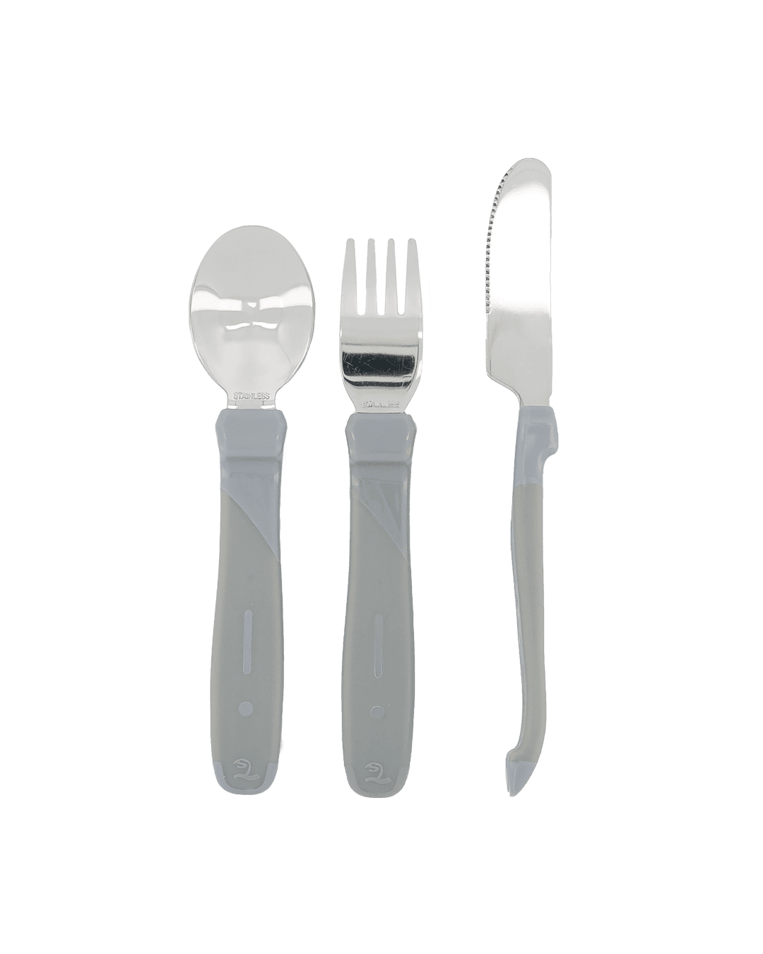 Twistshake Learn Cutlery Stainless Steel 12+m Pastel Grey