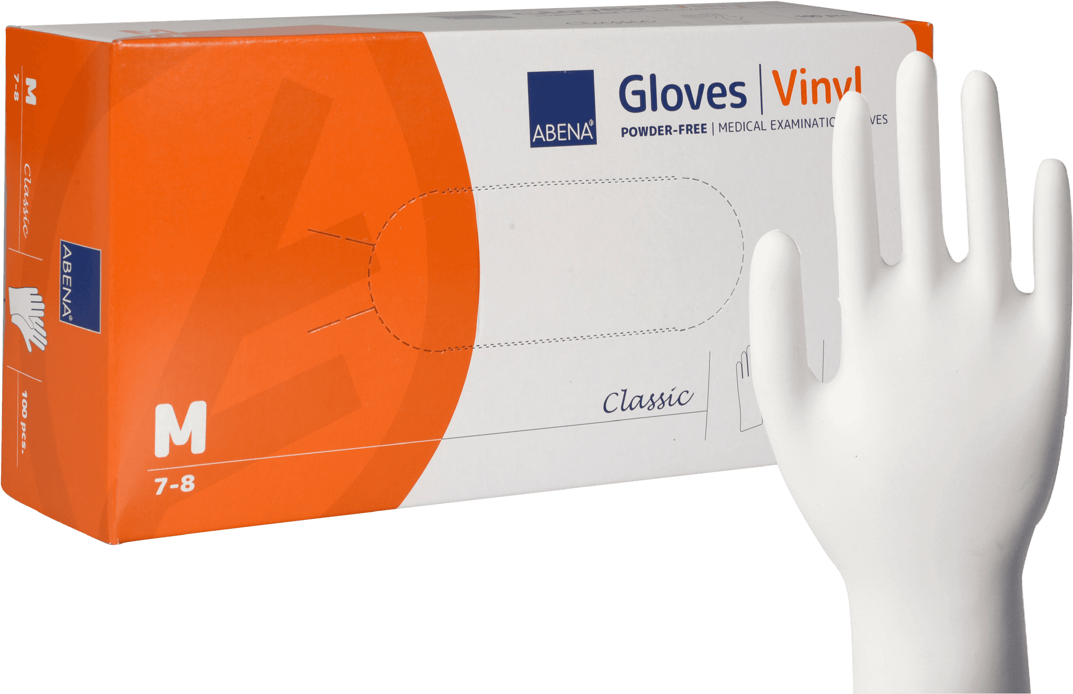 ABENA Classic Vinyl Transparent Puderfri M 100-pack