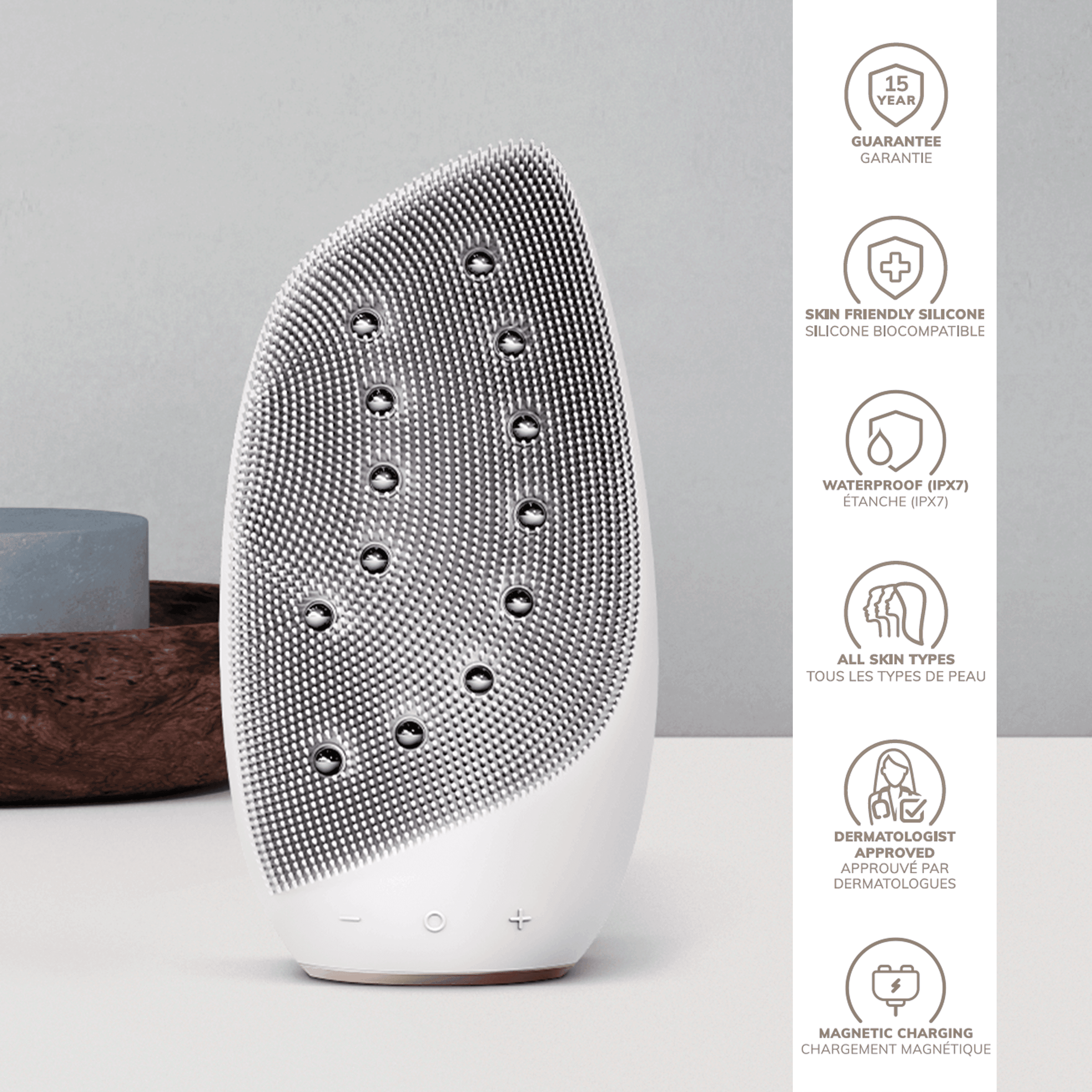 GESKE Sonic Thermo Facial Brush & Face-Lifter 8 in 1 Grey 3