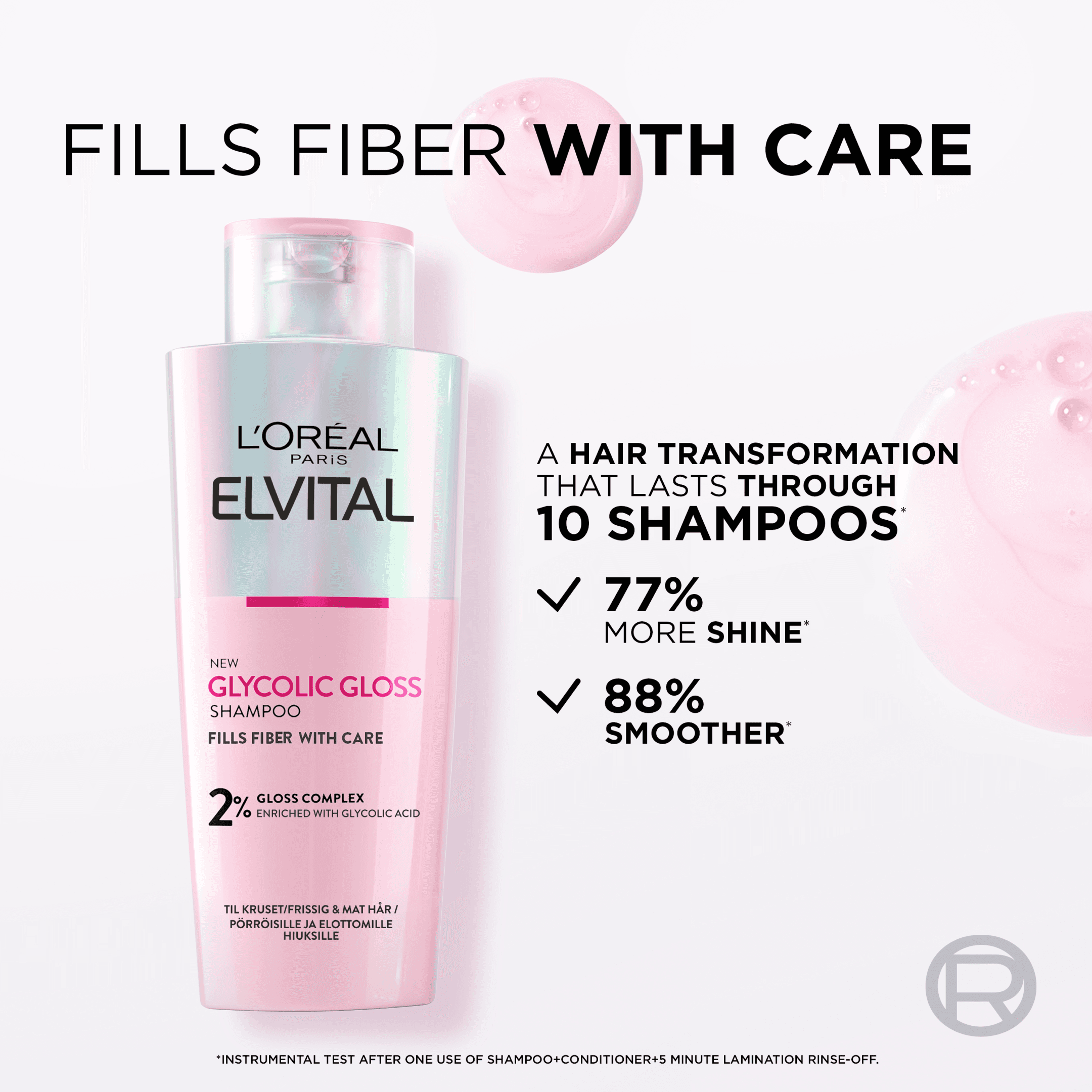 L'Oréal Paris Elvital Glycolic Gloss Schampo 200 ml - produktbild 4