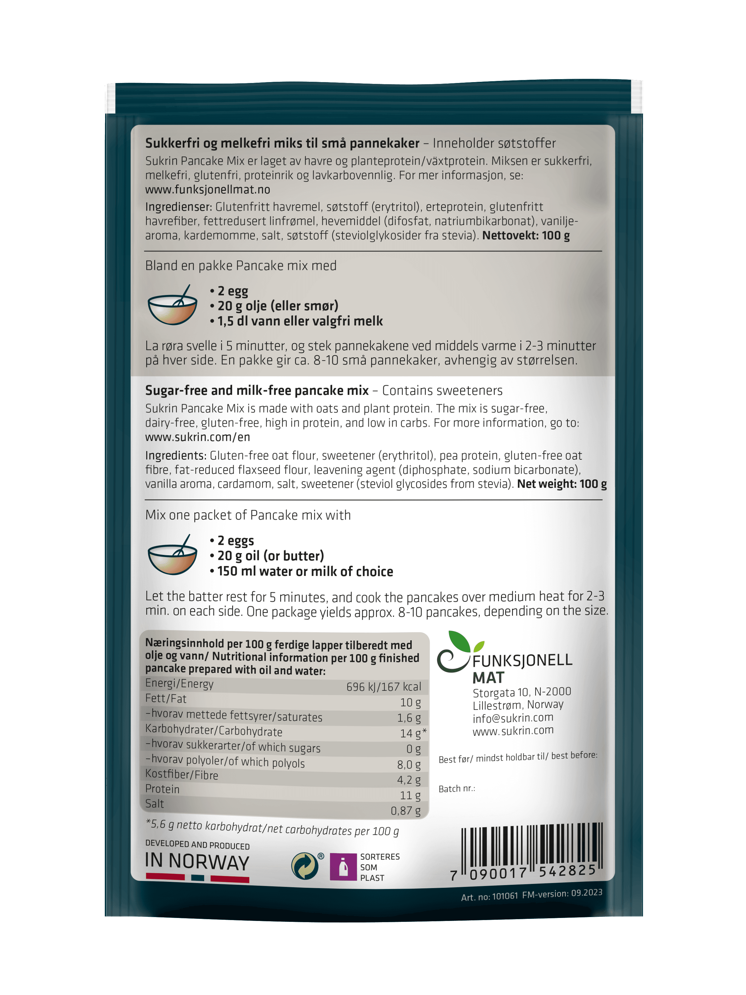 Sukrin Pancake Mix 100 g 2