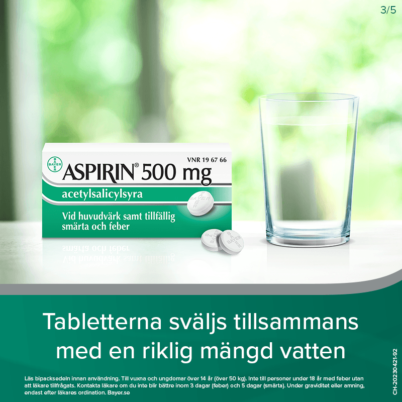 Aspirin, tablett 500 mg 50 st 3