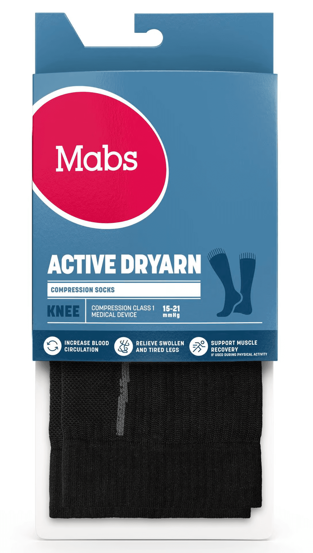 Mabs Comp Active Dryarn Knee Black XL 2