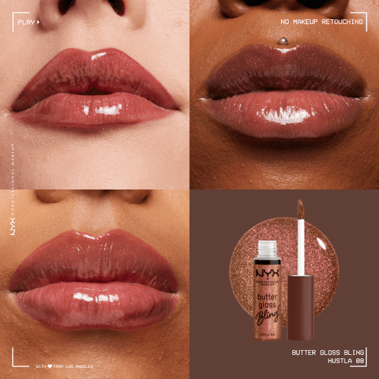 NYX Professional Makeup Butter Gloss Bling 08 Hustla 8 ml - produktbild 2