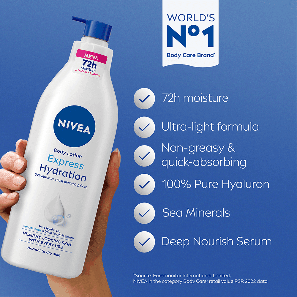 NIVEA Express Hydration Pump Body Lotion 400 ml - produktbild 2